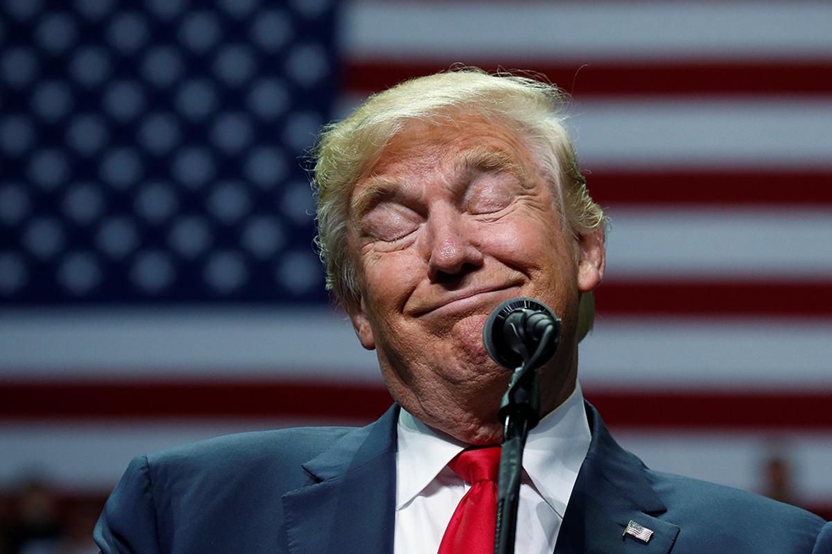 Donald Trump attends a campaign event in Hershey, Pennsylvania