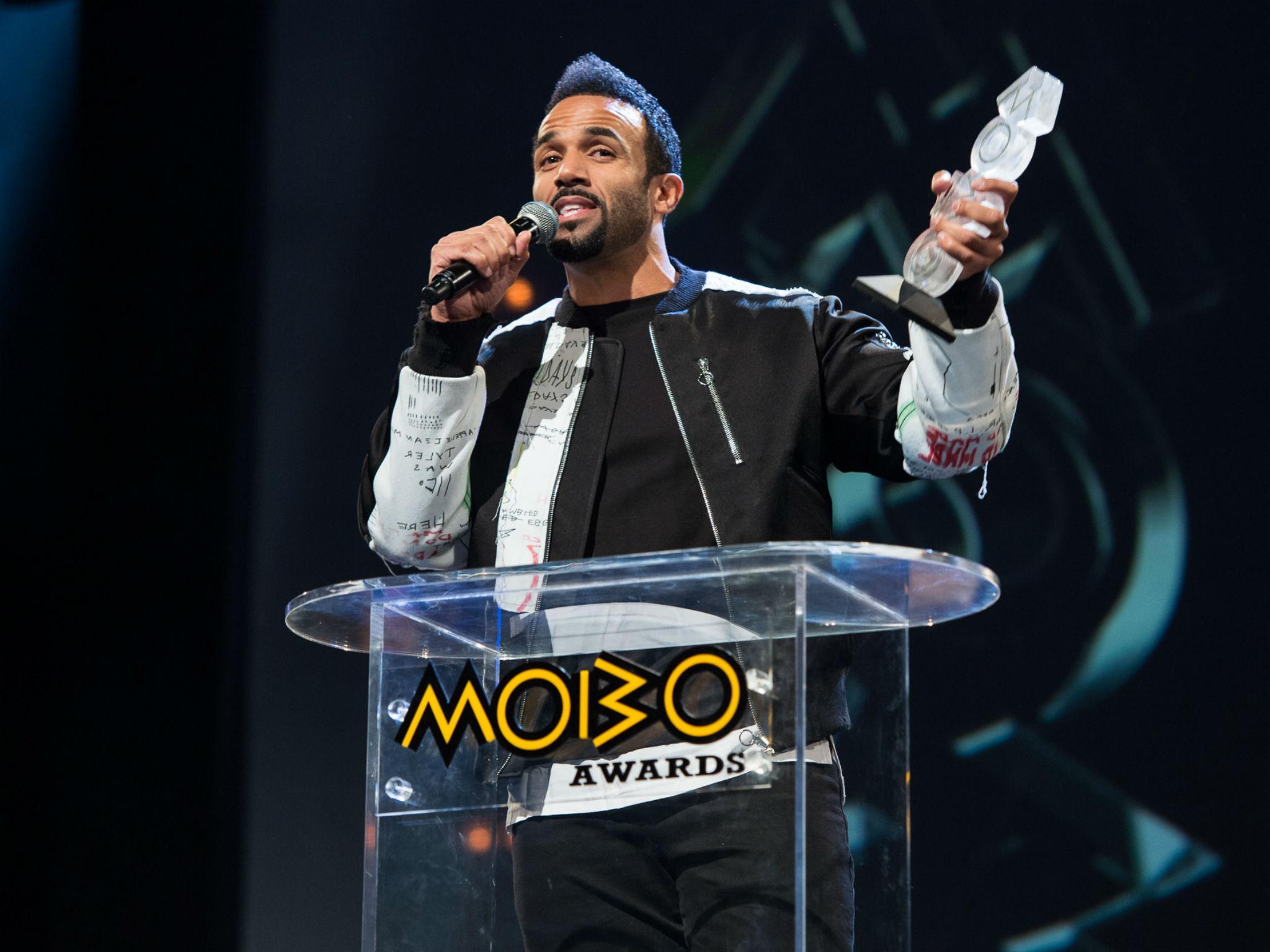 Long road: Craig David is crowned Best Male Act at the Mobo Awards