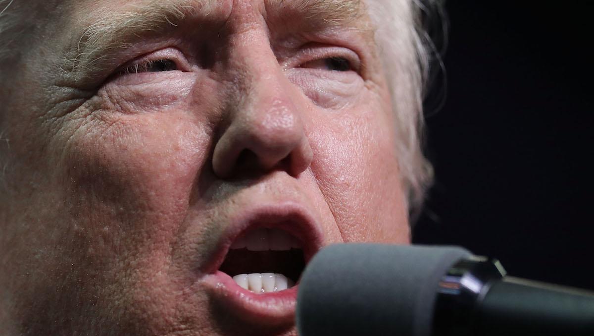 Republican presidential nominee Donald Trump holds a campaign rally at the Giant Center November 4, 2016 in Hershey, Pennsylvania. With less than a week before Election Day in the United States, Trump and his opponent, Democratic presidential nominee Hillary Clinton, are campaigning in key battleground states that each must win to take the White House.