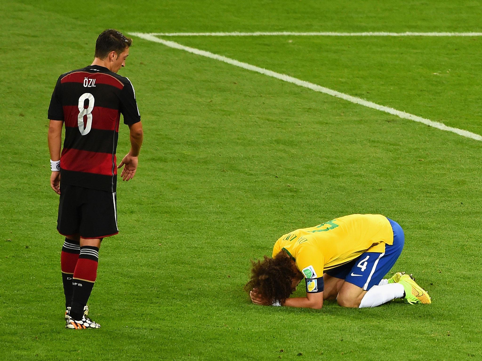 David Luiz embodied the devastation of a nation following defeat to Mesut Ozil's Germany