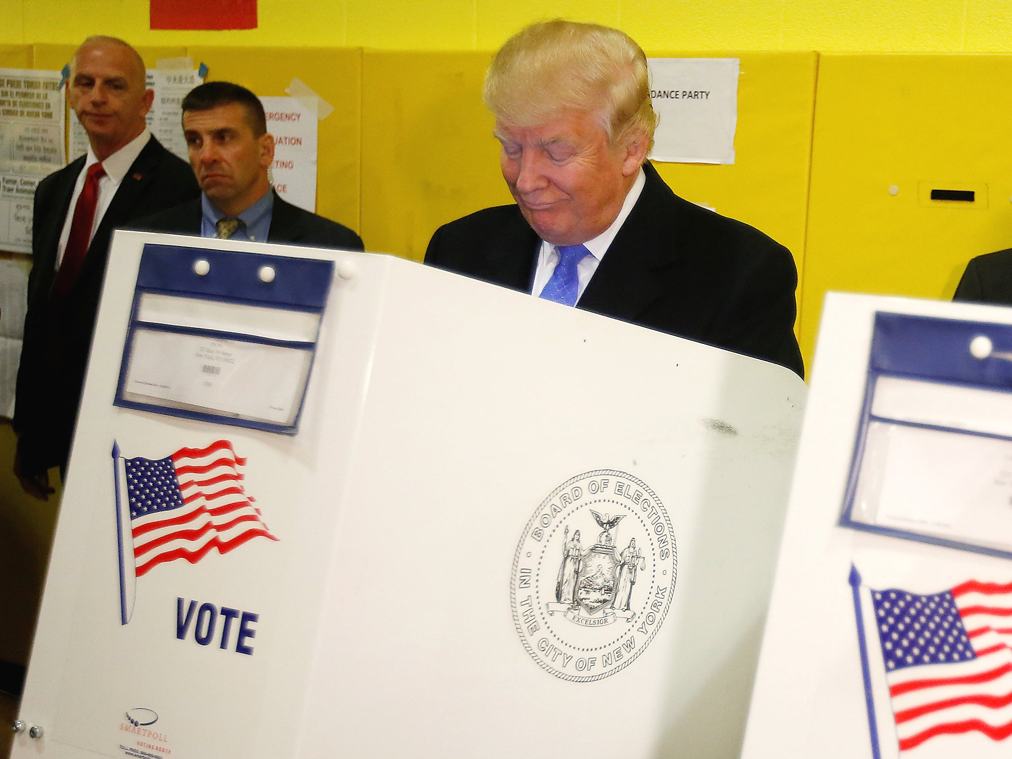 Republican presidential nominee Donald Trump votes