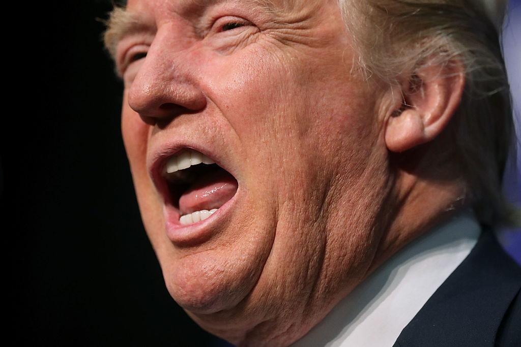 Republican presidential nominee Donald Trump holds a campaign rally at the Sioux City Convention Center November 6, 2016 in Sioux City, Iowa. With less than 48 hours until Election Day in the United States, Trump and his opponent, Democratic presidential nominee Hillary Clinton, are campaigning in key battleground states that each must win to take the White House.