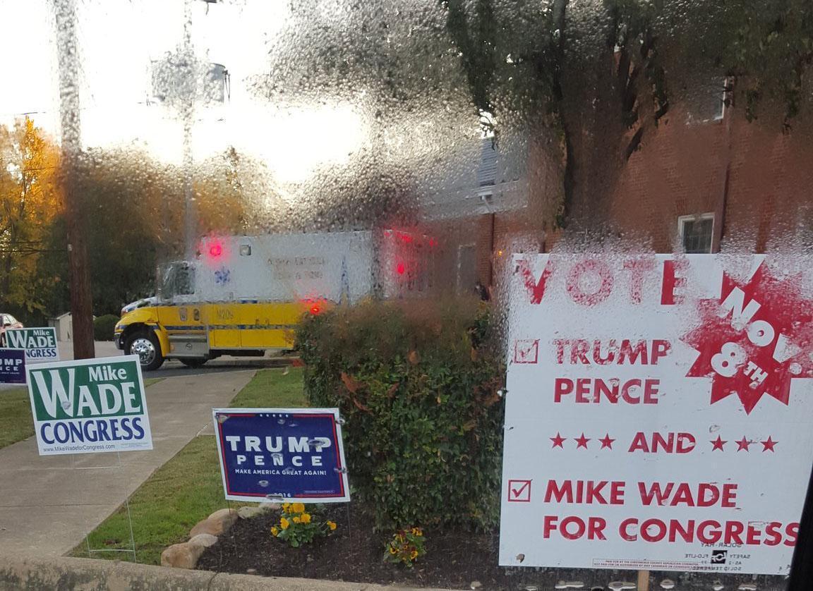 The man, reportedly aged 71, finished casting his vote before being taken to the hospital by emergency services