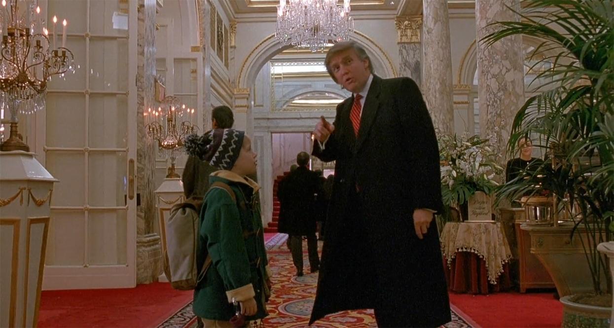 Kevin McCallister meets Donald Trump in the Plaza Hotel lobby