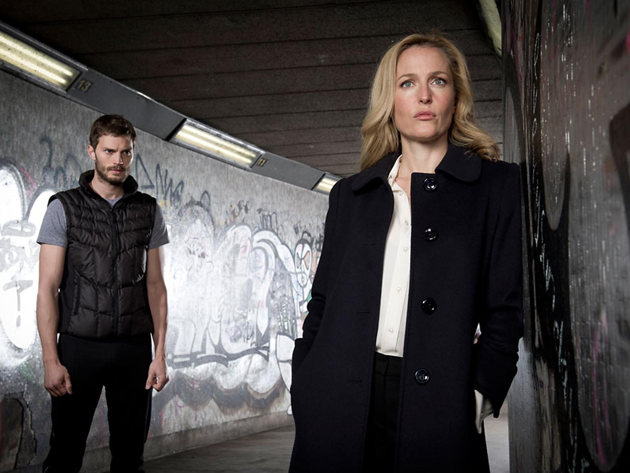 Jamie Dornan and Gillian Anderson in BBC serial killer drama The Fall