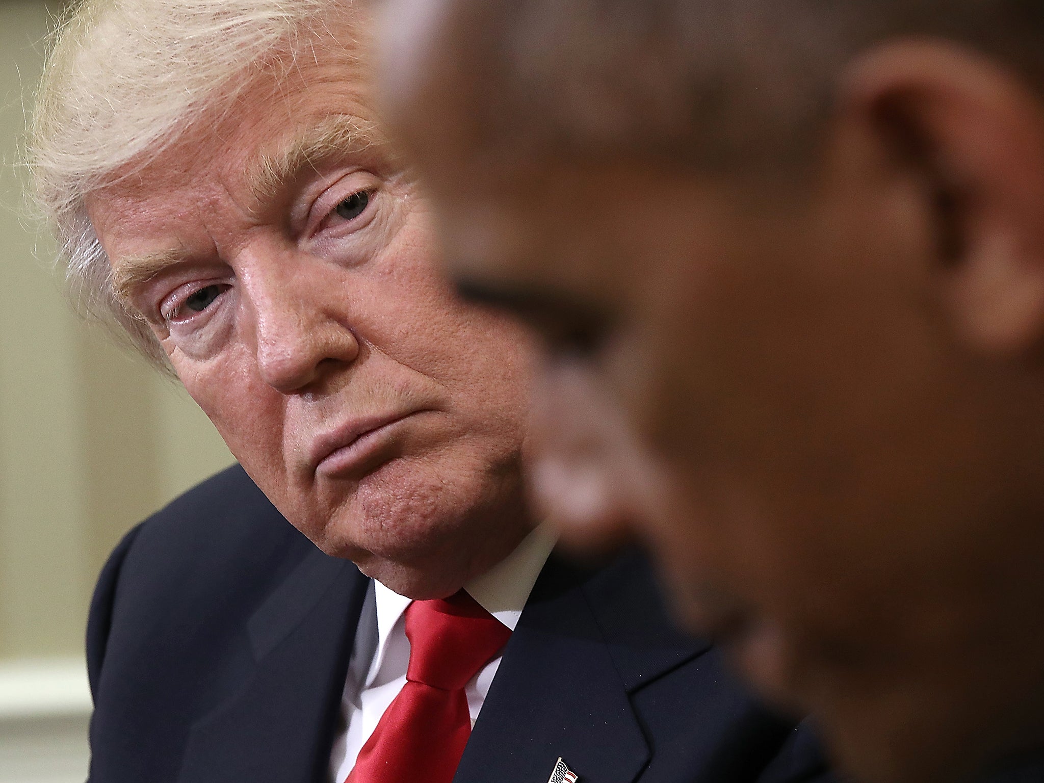 U.S. President Barack Obama speaks while meeting with President-elect Donald Trump following a meeting in the Oval Office