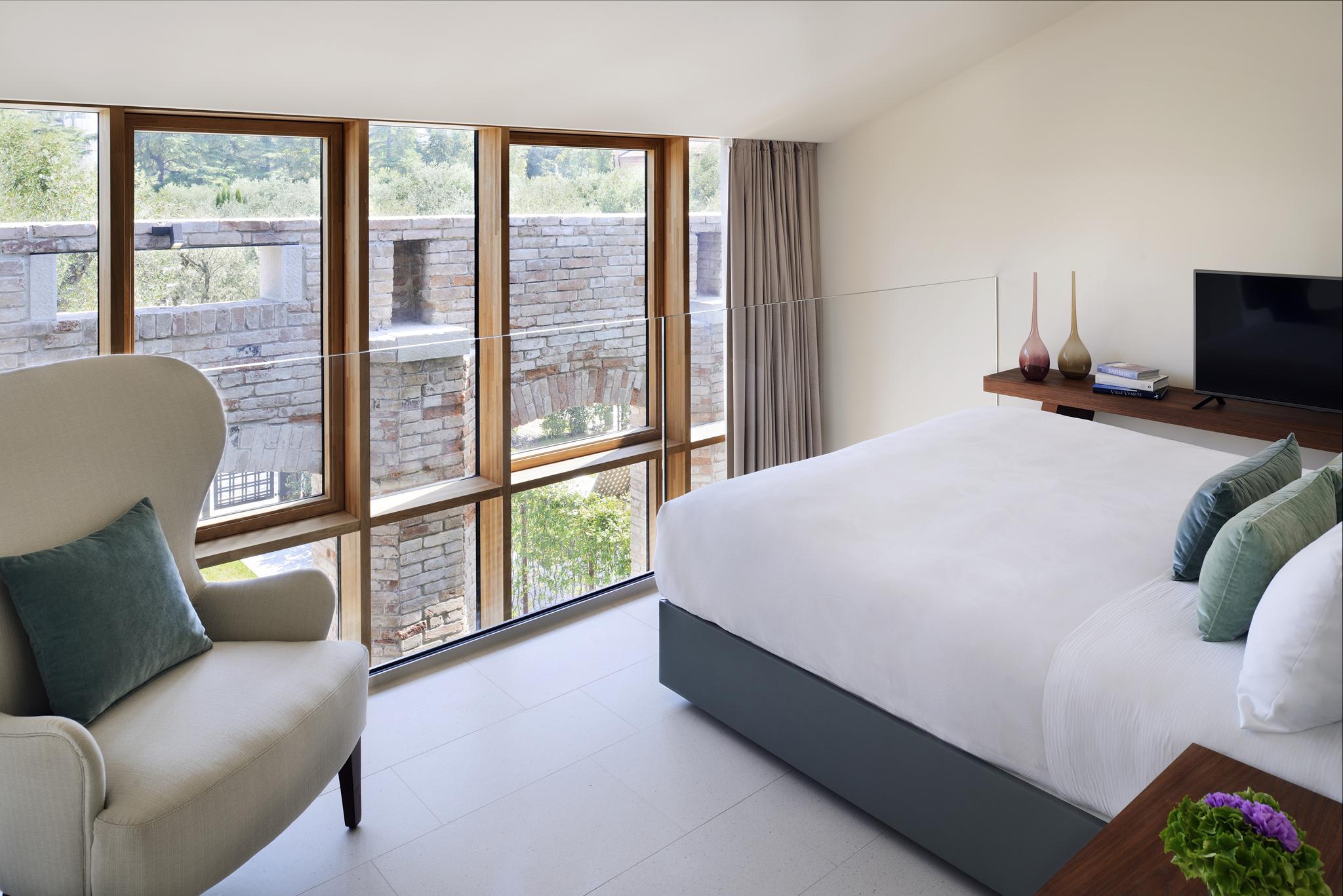 A Maisonette bedroom, looking out on to the building's original frontage