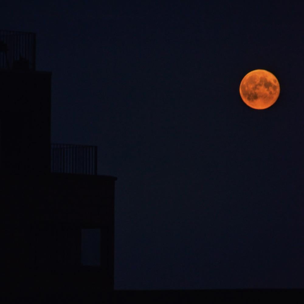 A blood supermoon captured in Edinburgh