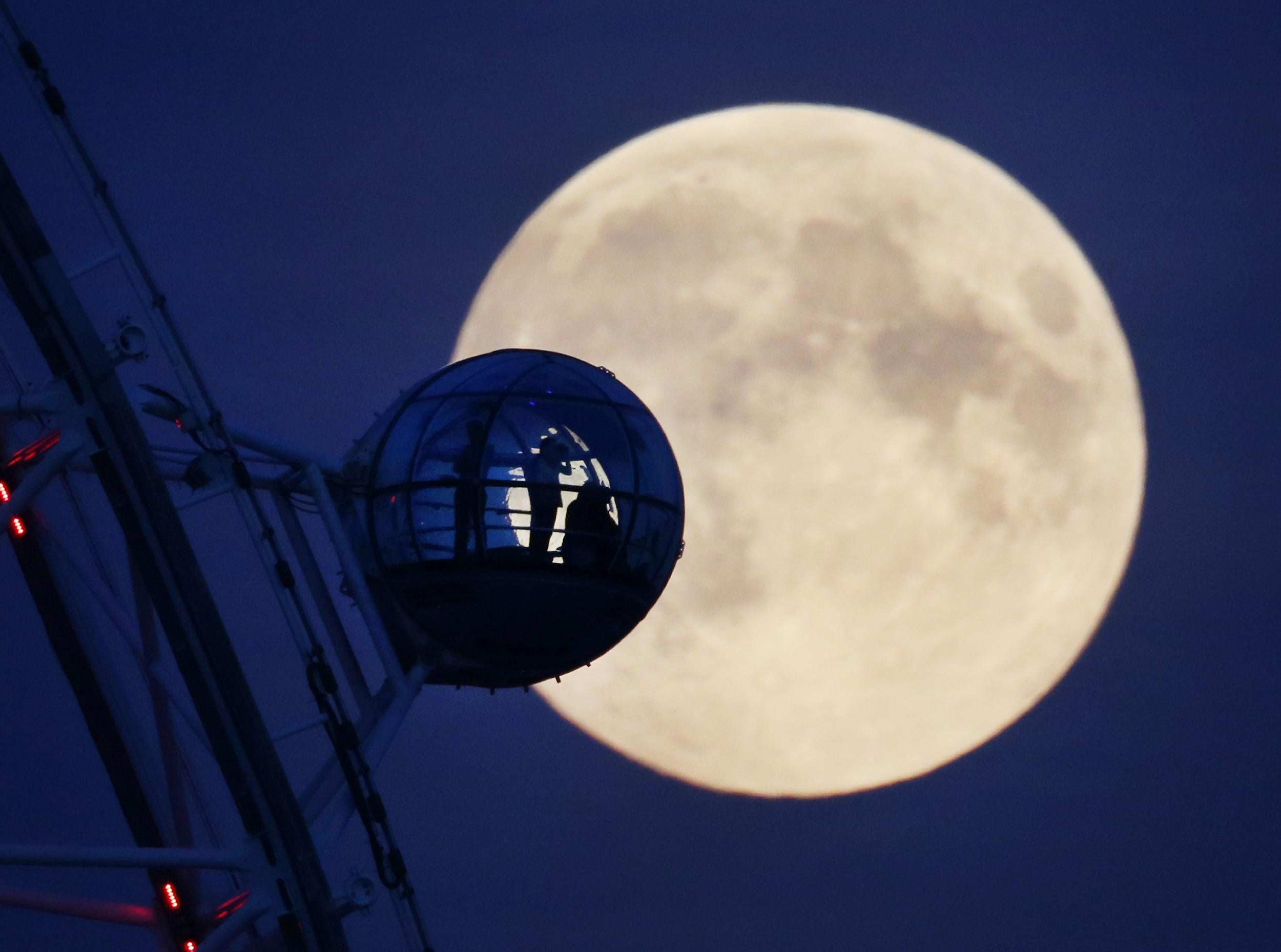 The last supermoon, viewed from next to the London Eye