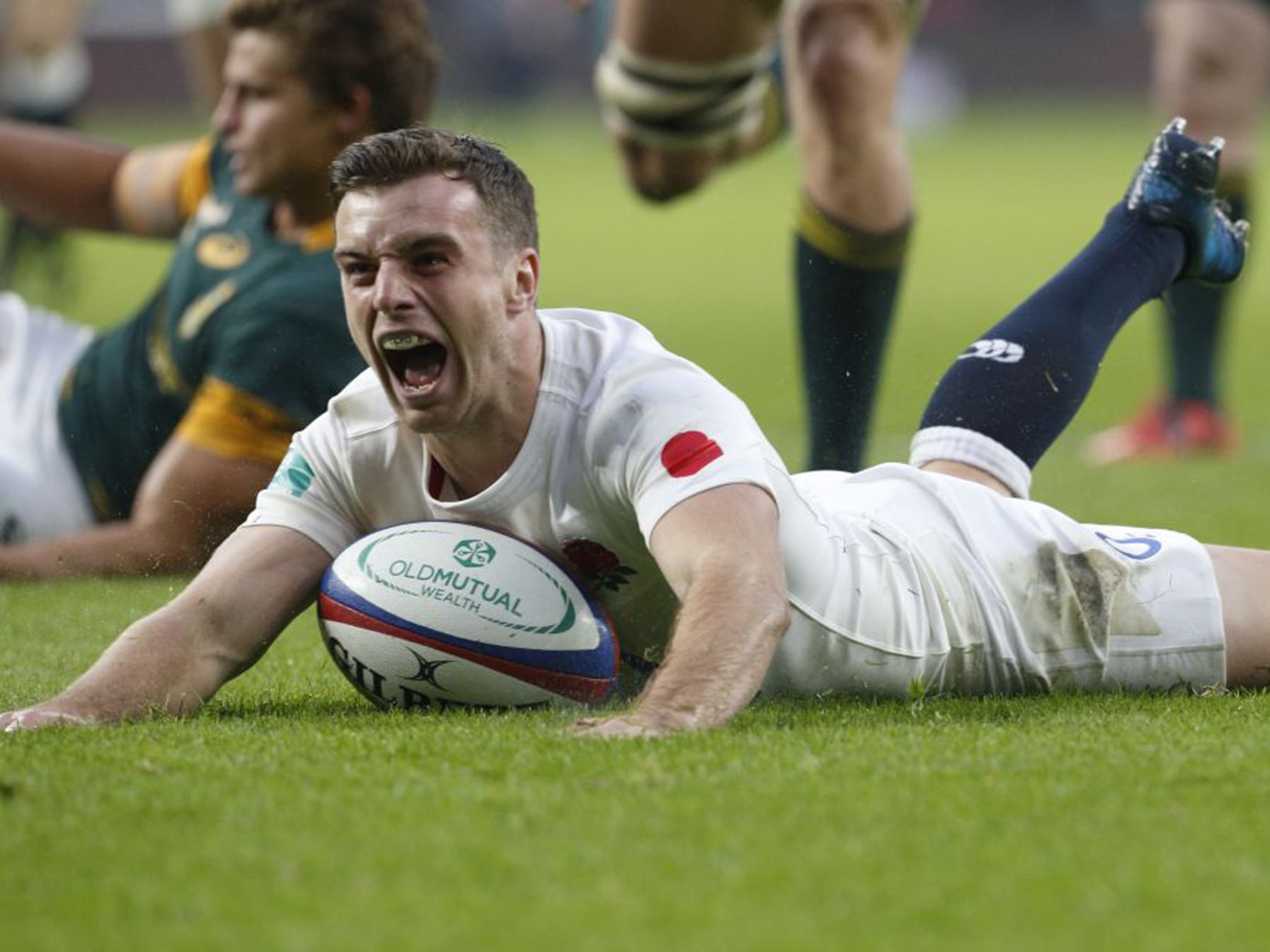 Ford jubilant while scoring England's third try