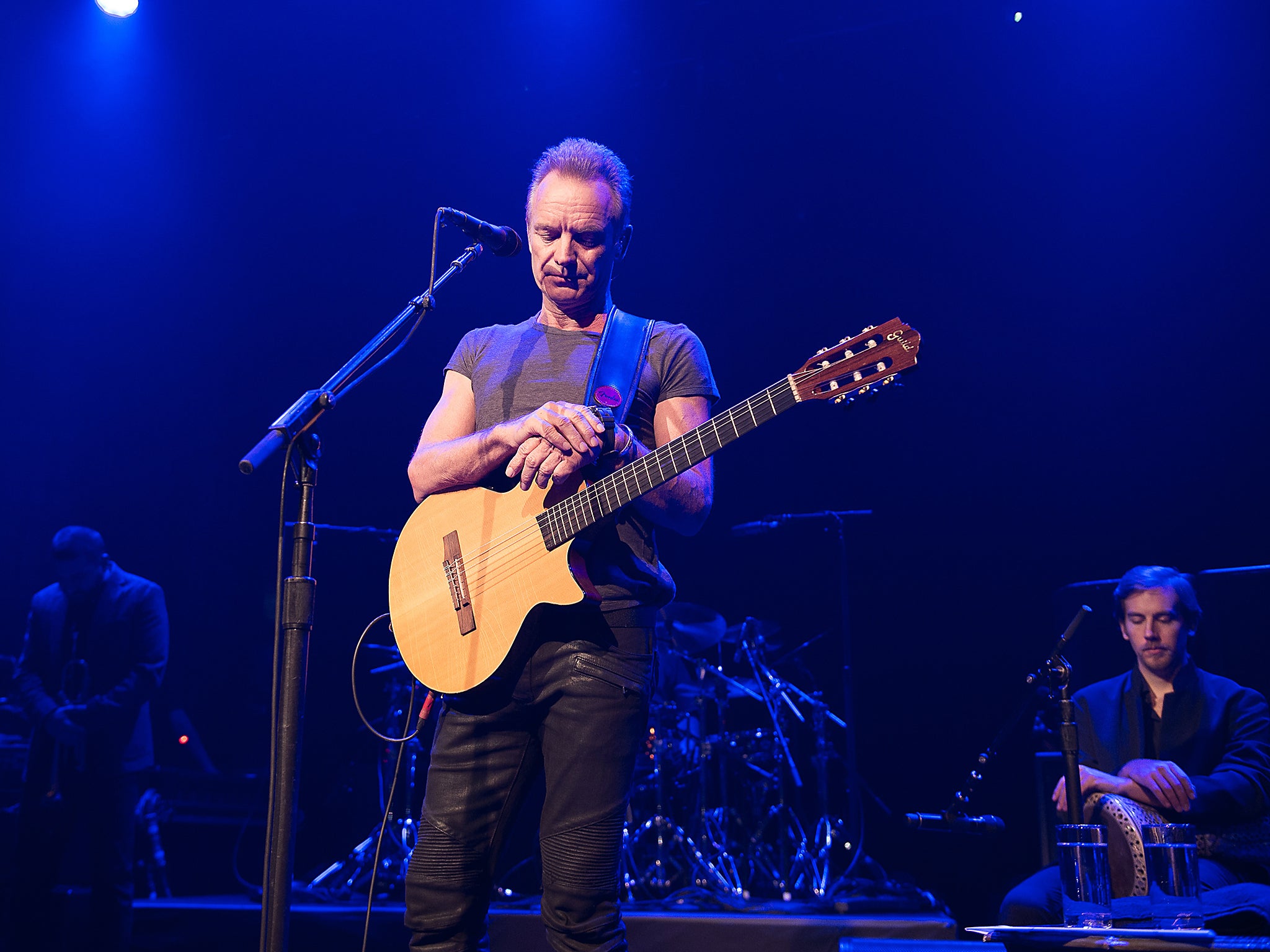 Sting performs at the reopening of the Bataclan in Paris on Saturday