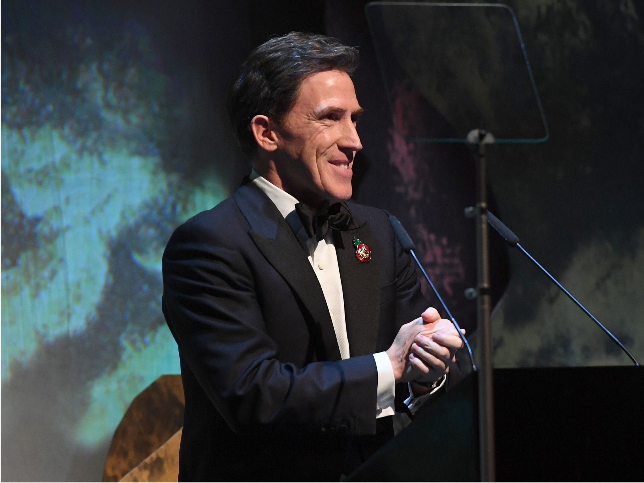 Rob Brydon speaking during The London Evening Standard Theatre Awards held at the Old Vic Theatre