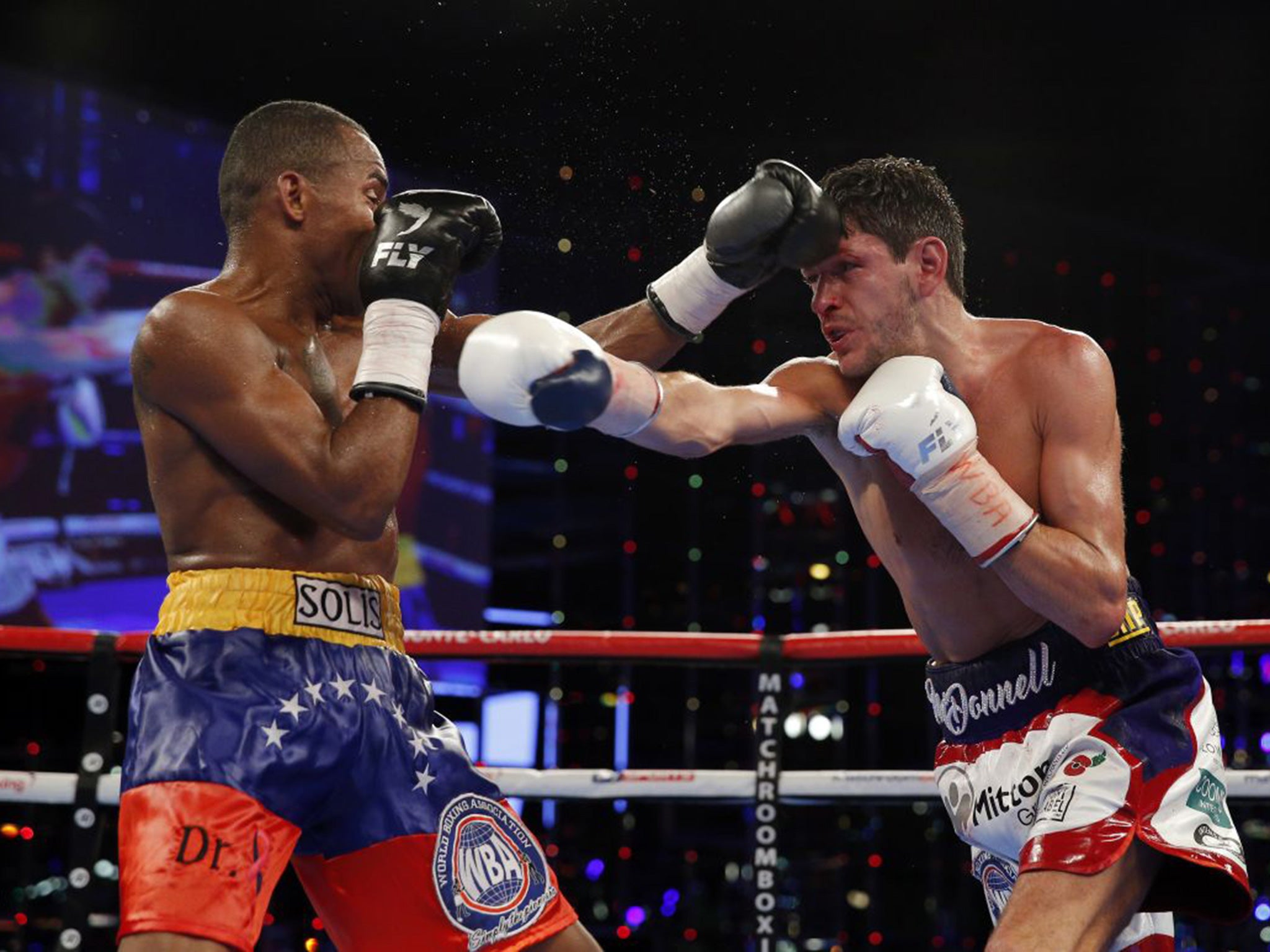 McDonnell trading blow with Solis in Monaco on Saturday night