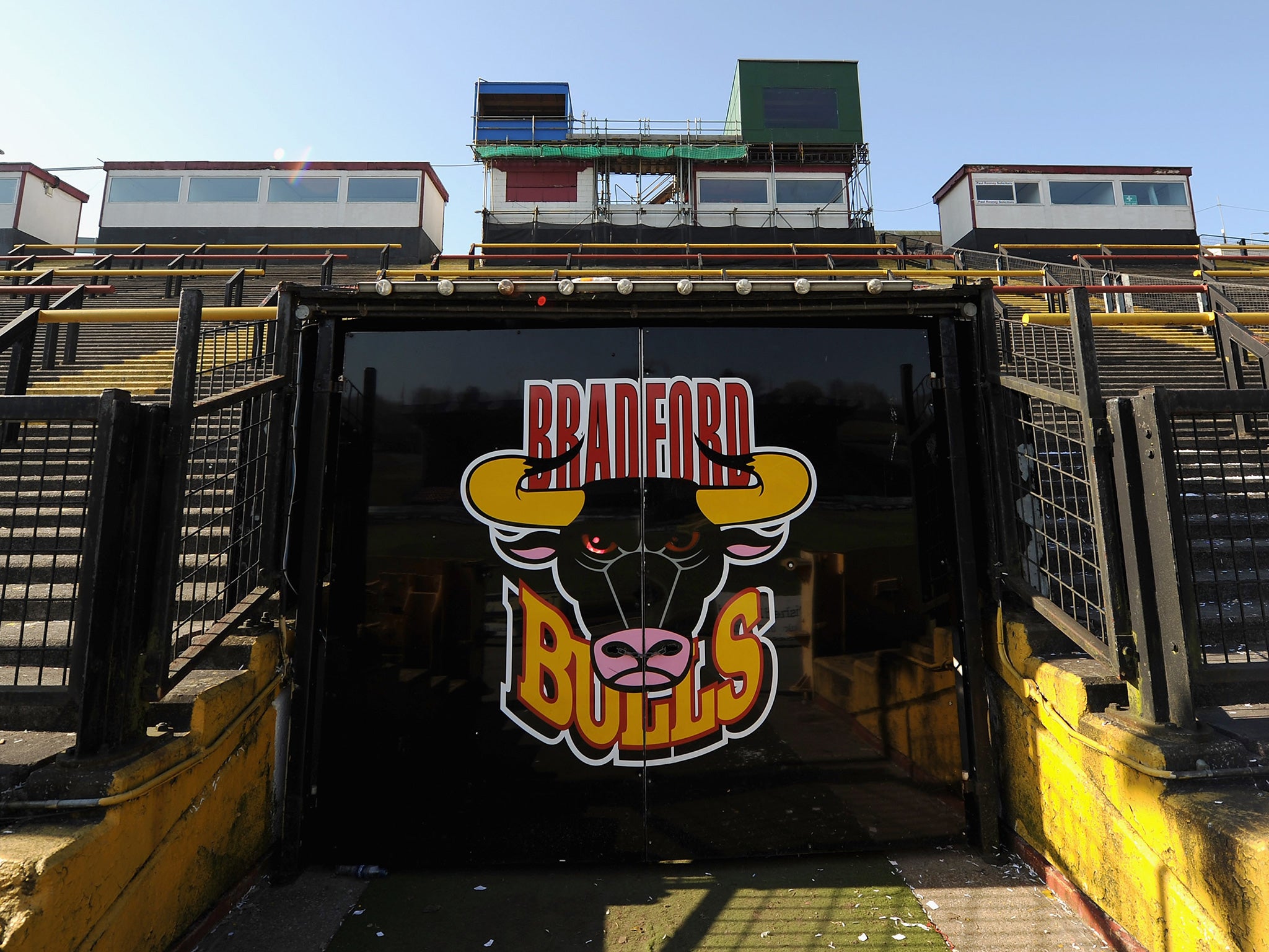 A view of the tunnel at Odsal Stadium, Bradford Bulls' ground