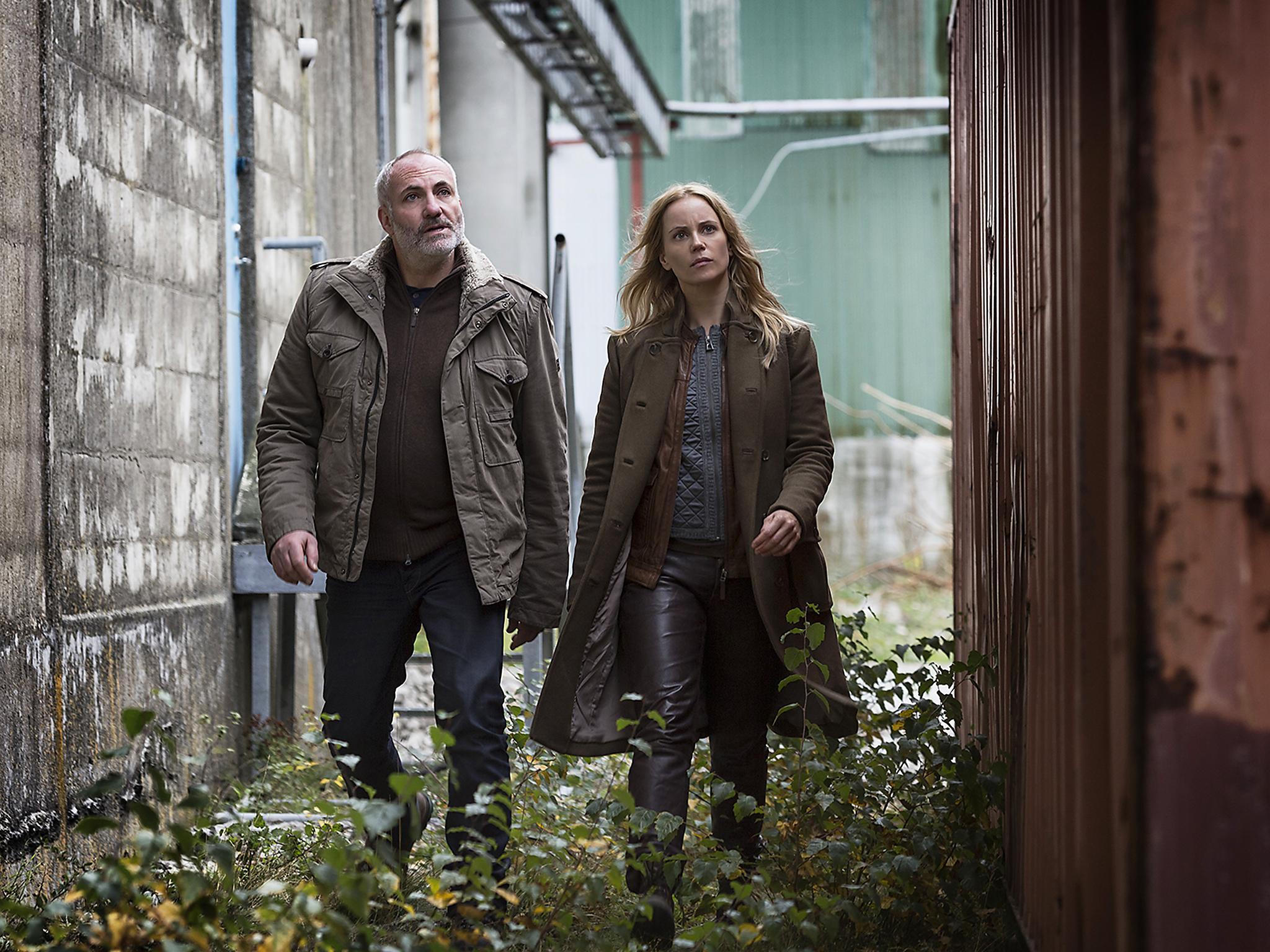 Swede dreams are made of these: Kim Bodnia as Martin Rohde and Sofia Helin as Saga Noren in ‘The Bridge’