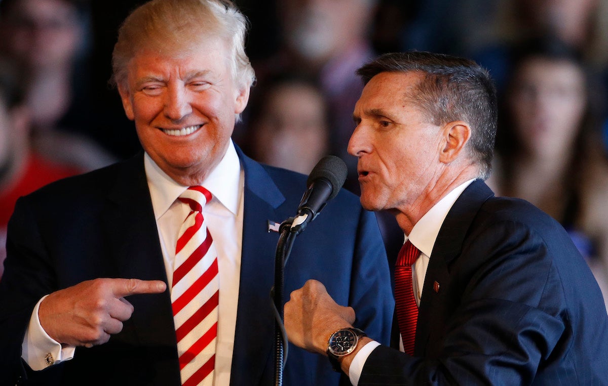 President-elect Donald Trump with Michael Flynn Sr