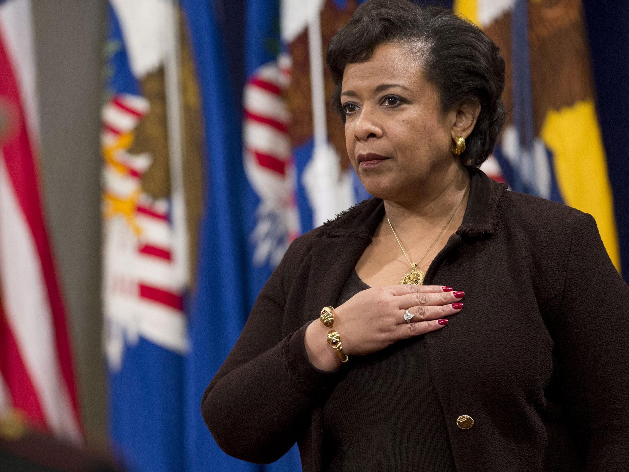 US Attorney General Loretta Lynch at a Veteran's Day ceremony