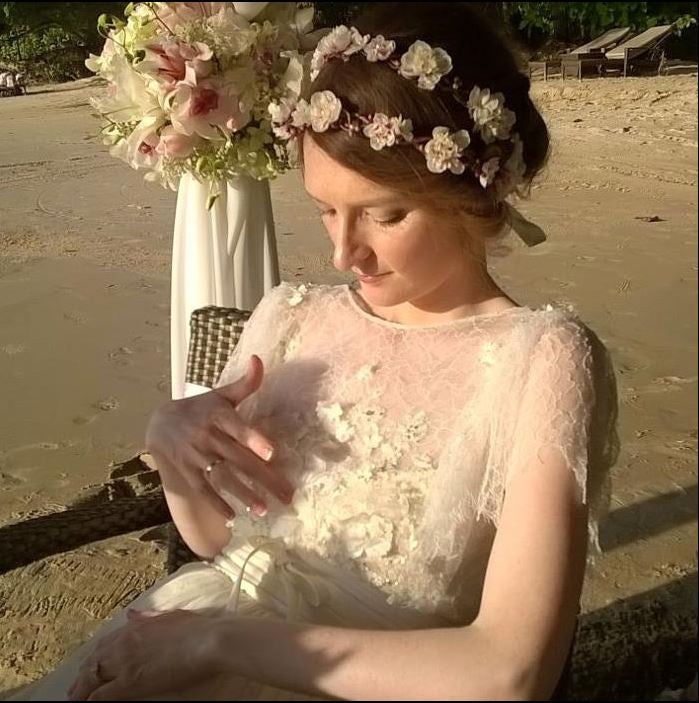 Felicity Frederiksen on her wedding day in Malaysia