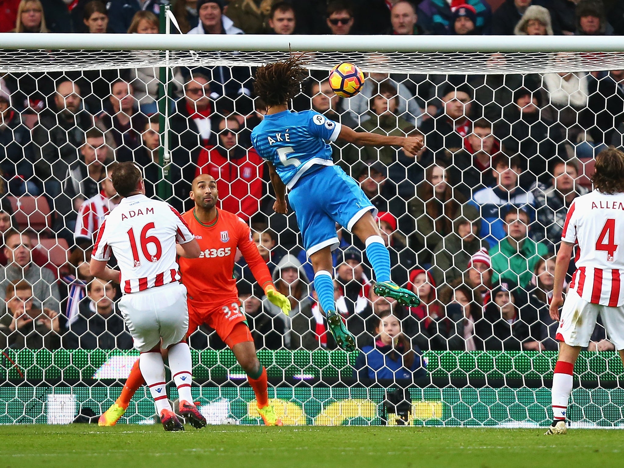 Ake rose to head Bournemouth in front in the first half