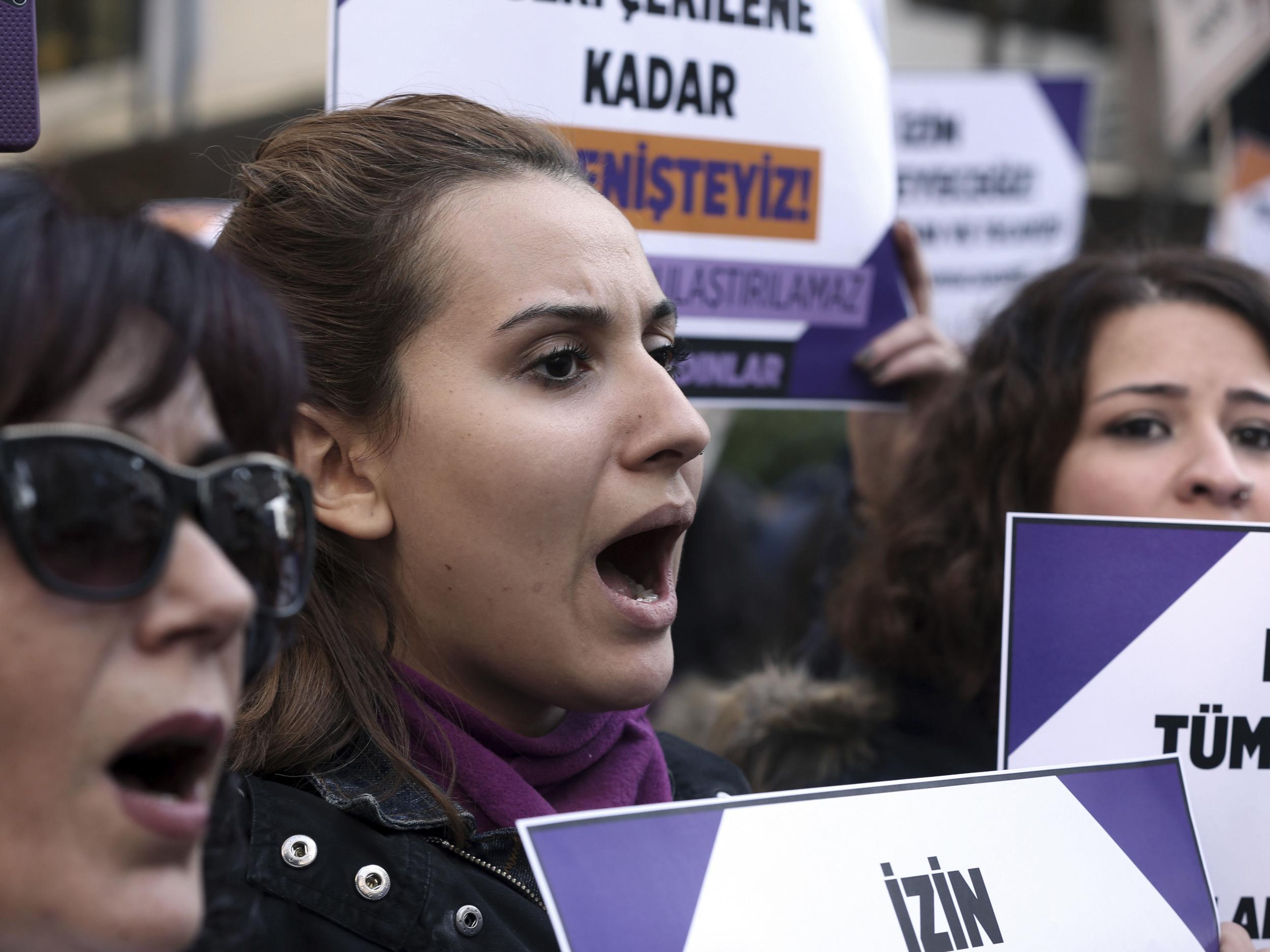 Critics argue the bill is an ‘amnesty for rape’, a claim the ruling AKP disputes