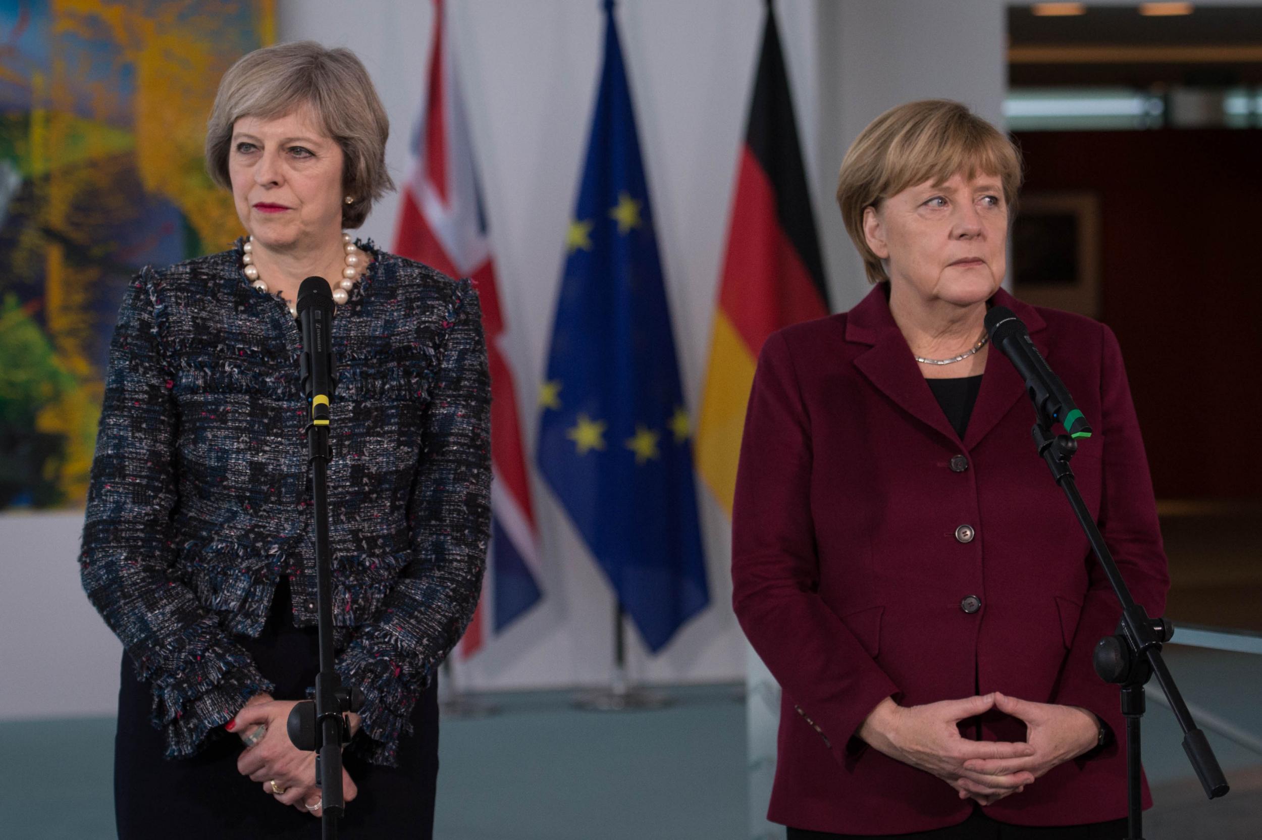 The Prime Minister and the German Chancellor at a meeting in Berlin earlier this month