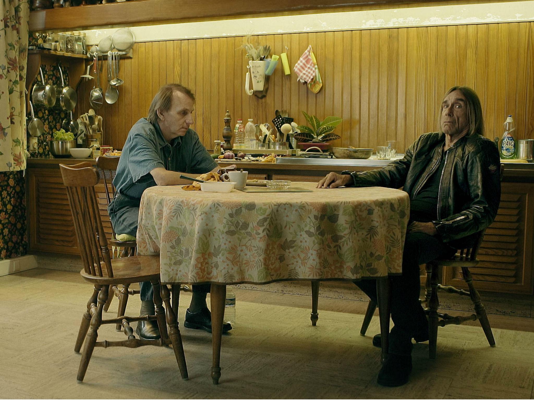 &#13;
Iggy Pop and Houellebecq, in a scene from the documentary, which is based on one of the French author’s essays, were fans of each other long before they met &#13;