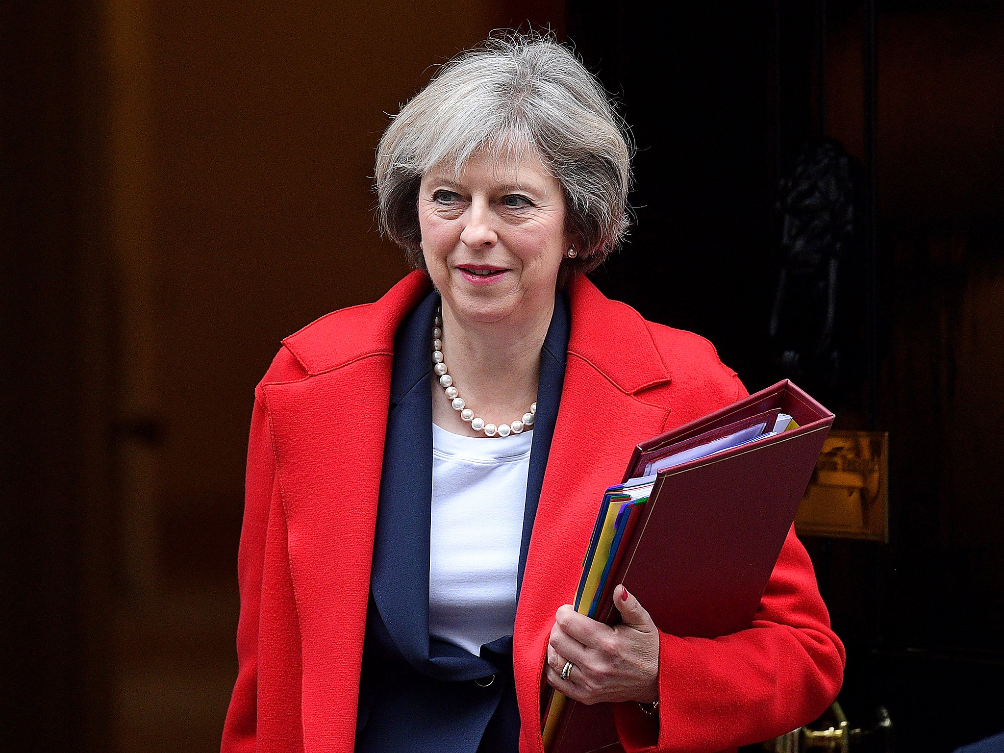 British Prime Minister Theresa May leaves 10 Downing Street