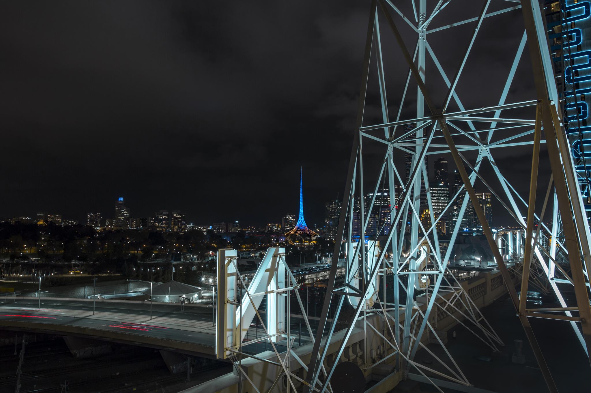 Melbourne viewed from behind the old Herald Sun sign