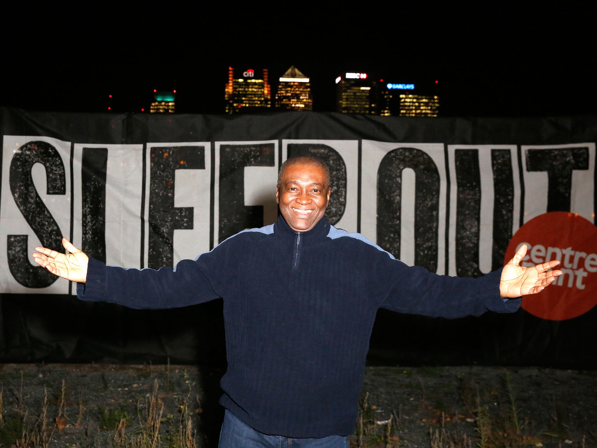 Celebrities and 1,000 members of public attended the End Youth Homelessness Sleep Out in London's Greenwich Peninsula on 24 November