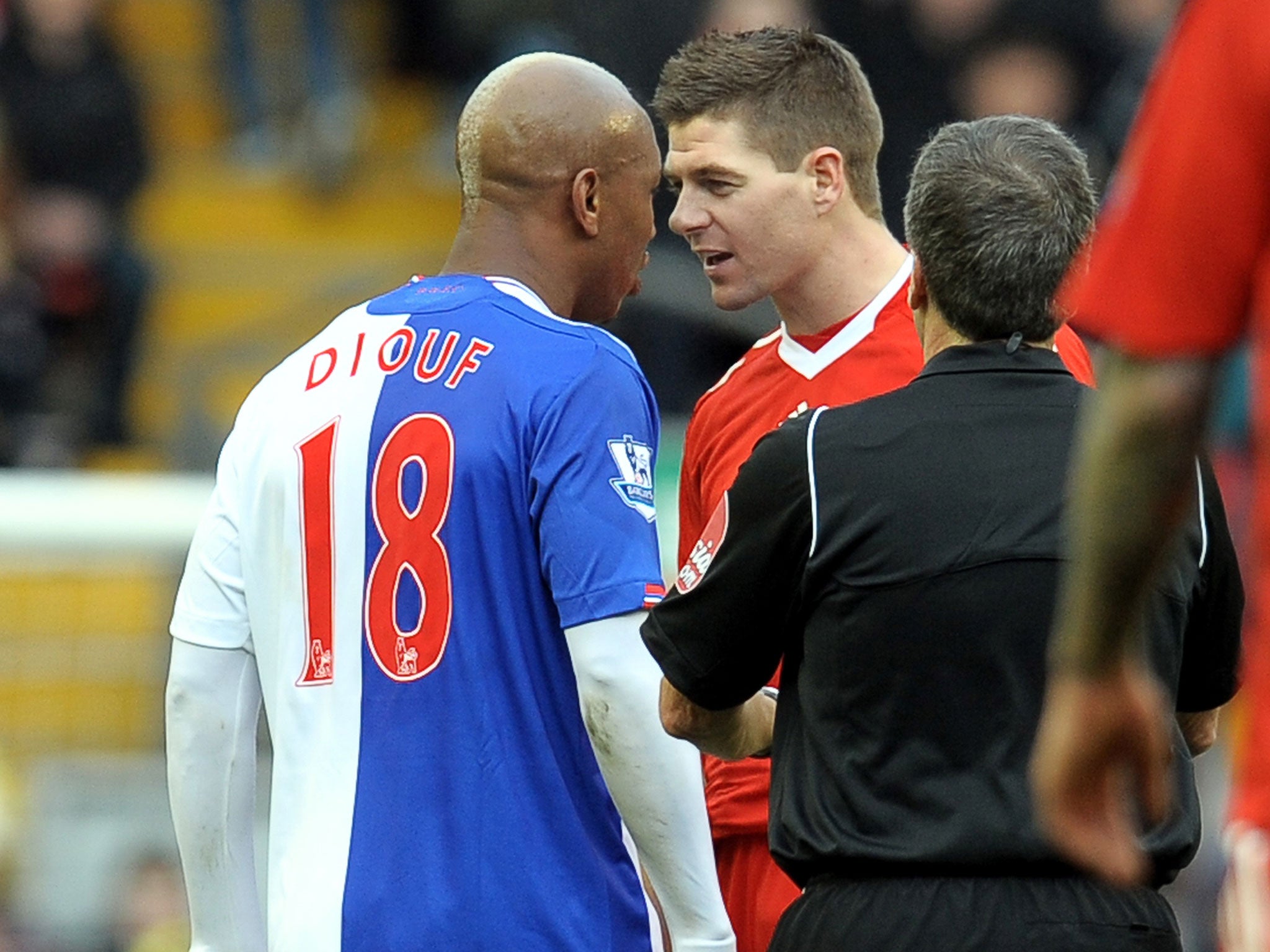 Diouf and Gerrard have endured a bitter relationship since they played together at Liverpool in 2002