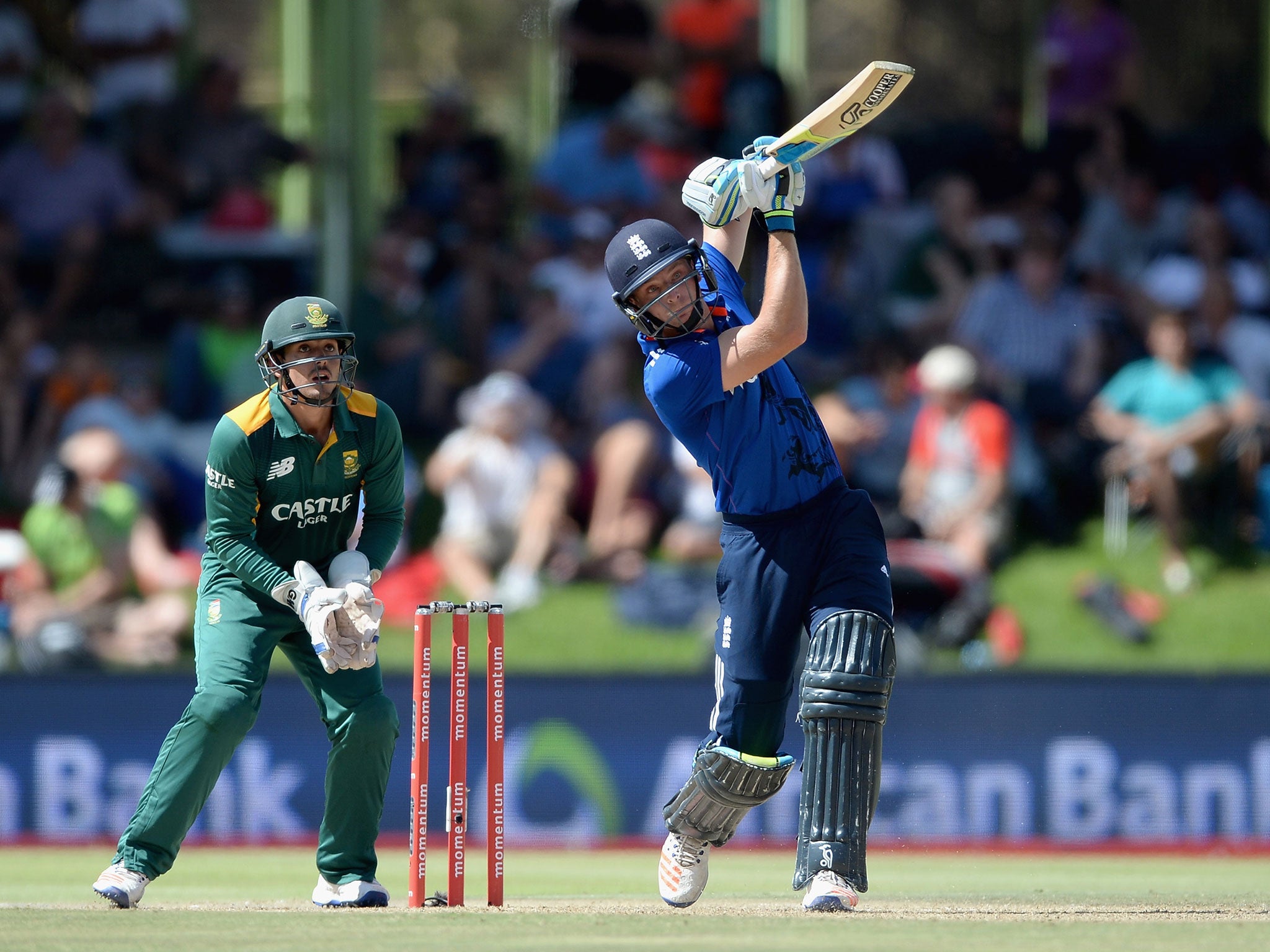 Buttler in action during the 1st Momentum ODI match between South Africa and England at Mangaung Oval on February 3, 2016 in Bloemfontein