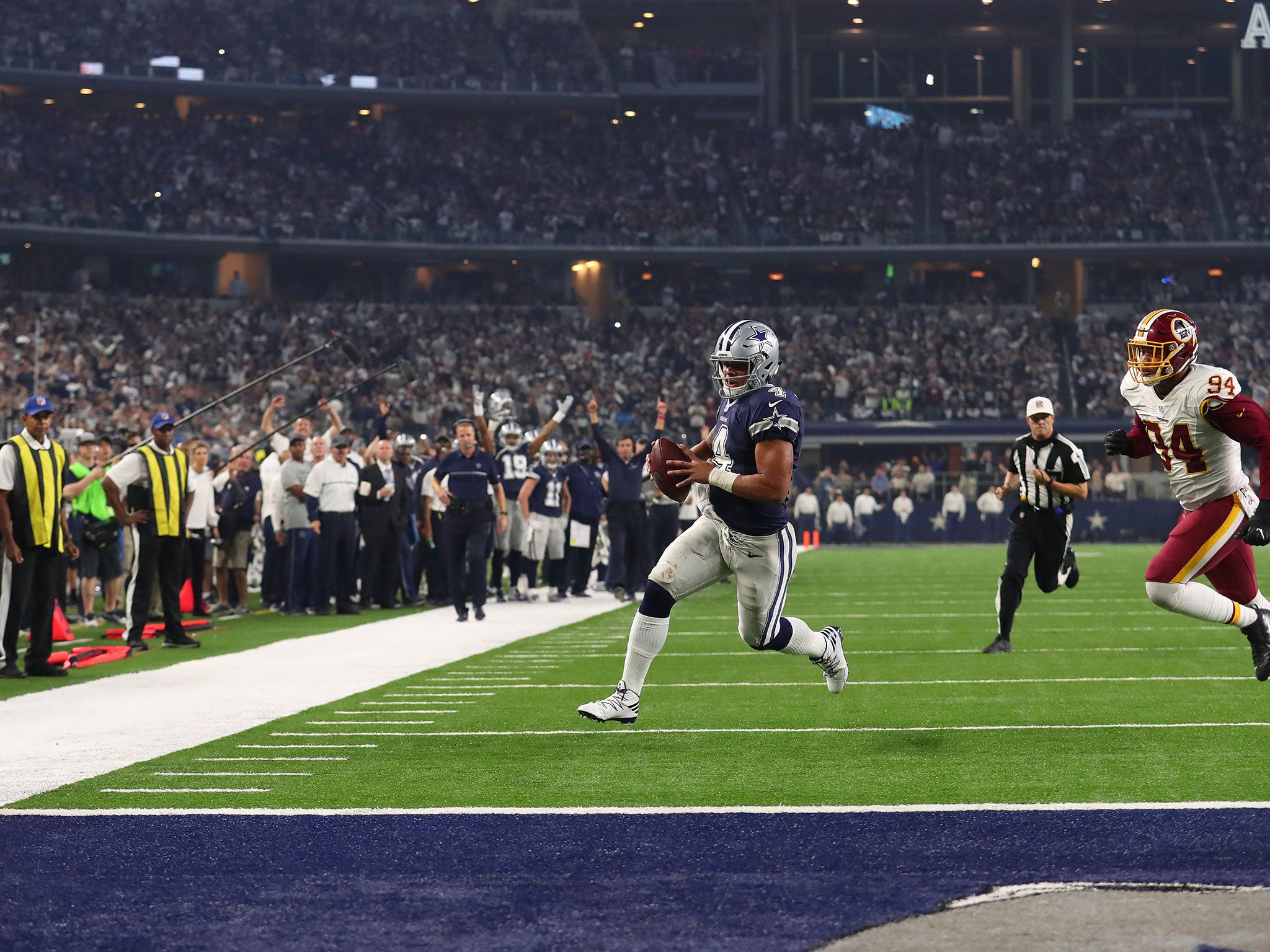 Prescott ran in for two touchdowns of his own