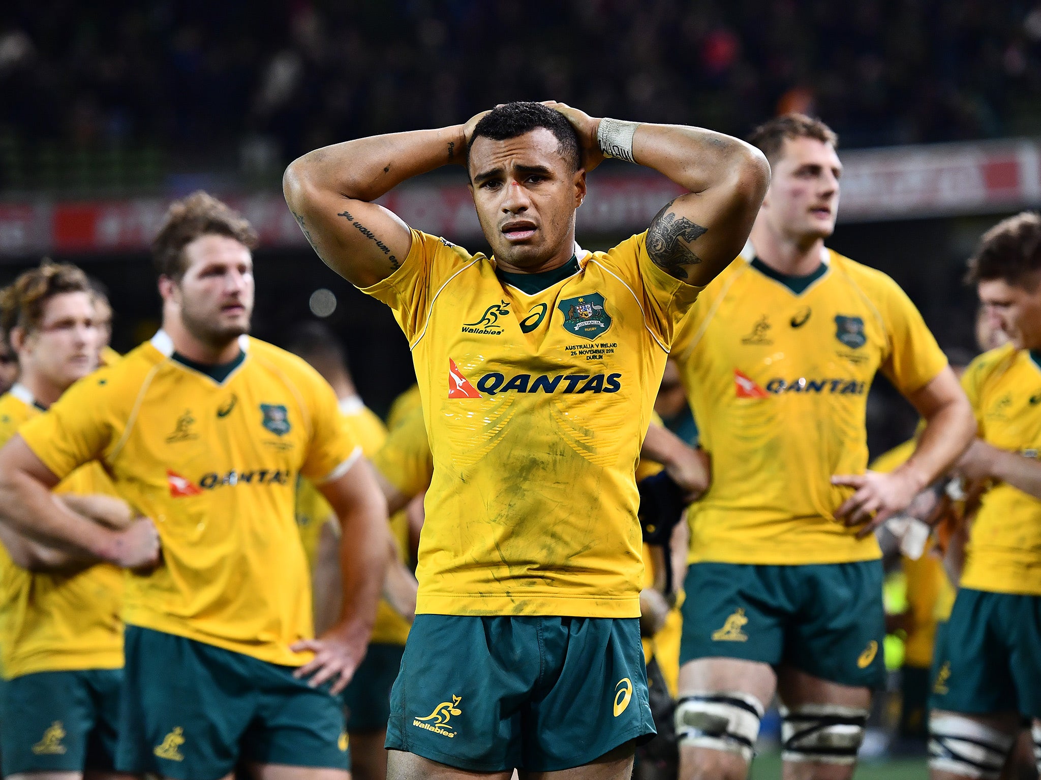 Genia and his Australia team-mates were left dejected by the defeat