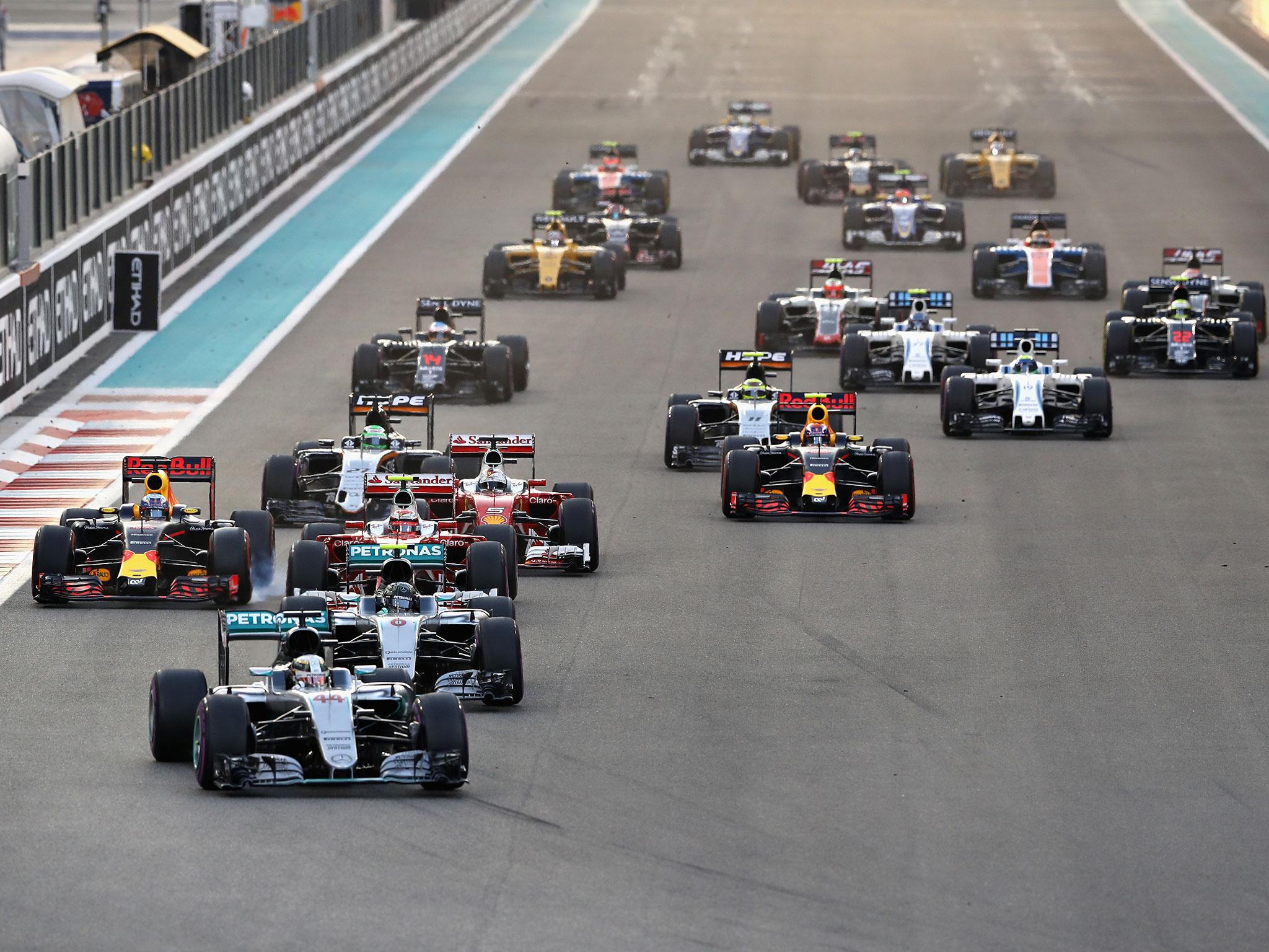 Hamilton led from the start ahead of Rosberg