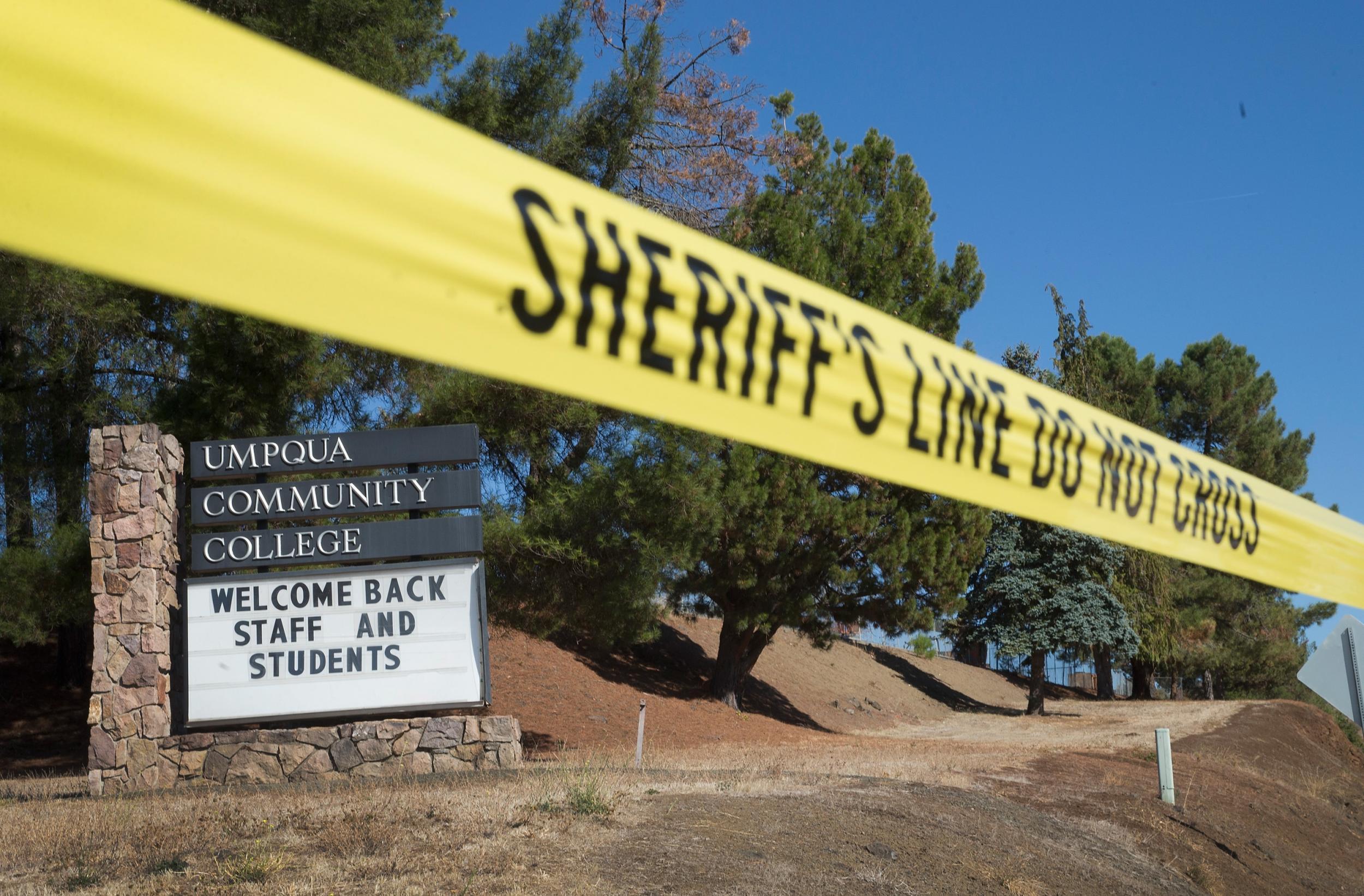 A photo of Umpqua Community College, where a gunman killed nine and wounded seven