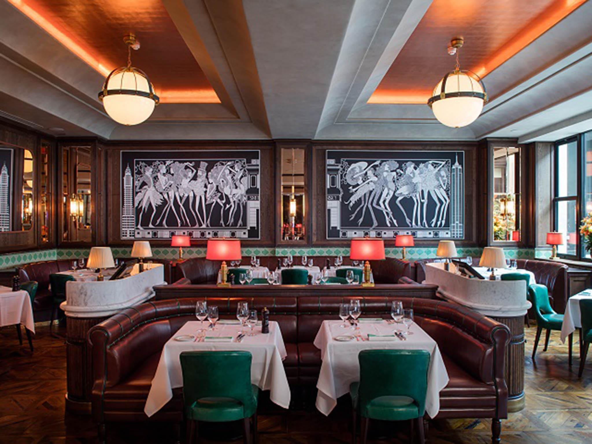 Inside the first UK branch of the Smith & Wollensky steakhouse restaurant