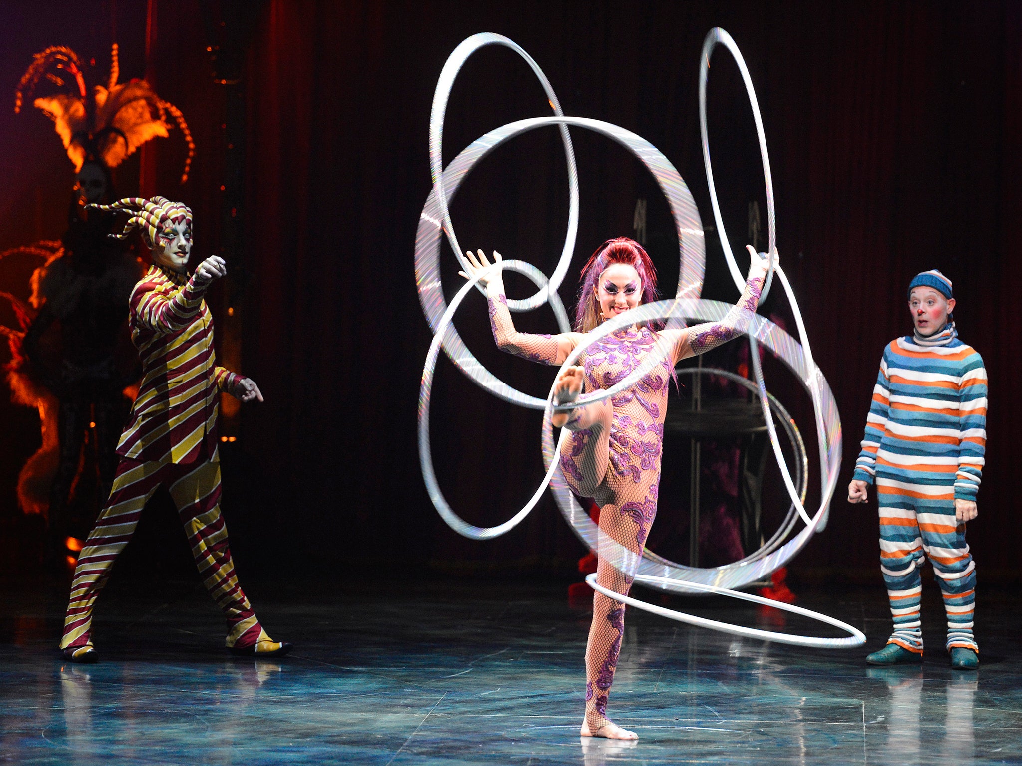 Artists perform for Cirque du Soleil