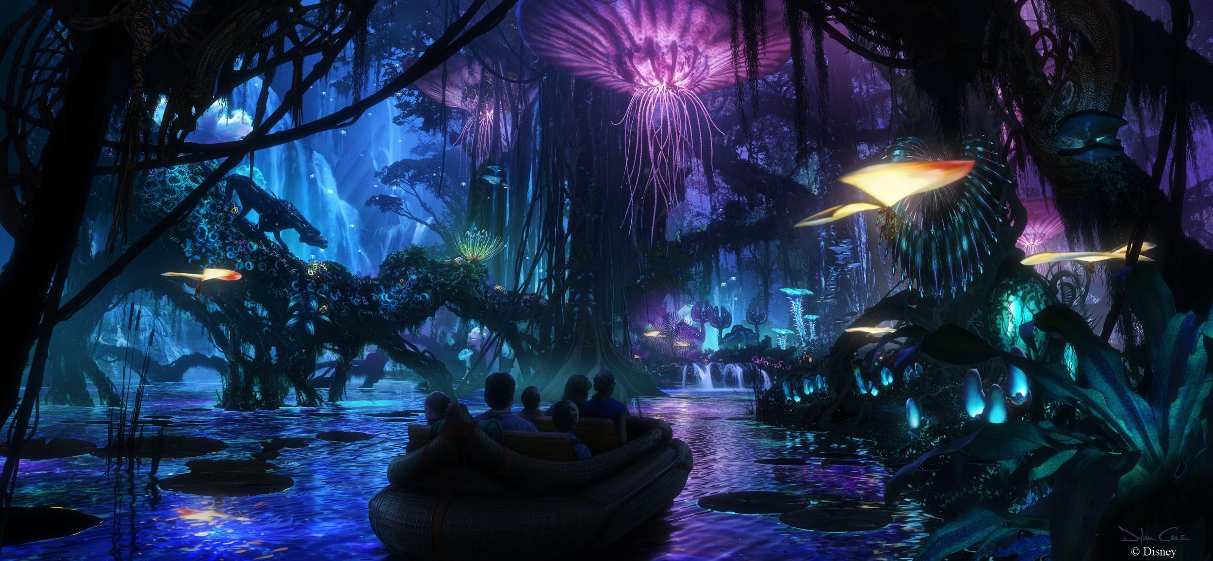 An artist's impression of Pandora's Na’vi River Journey