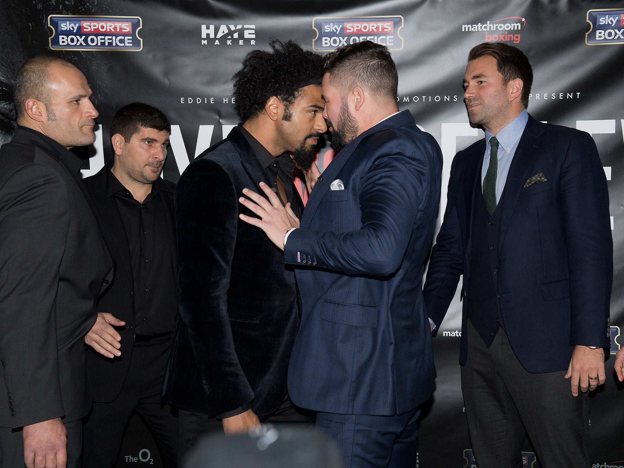 Haye appeared to throw a punch at Bellew as they were separated