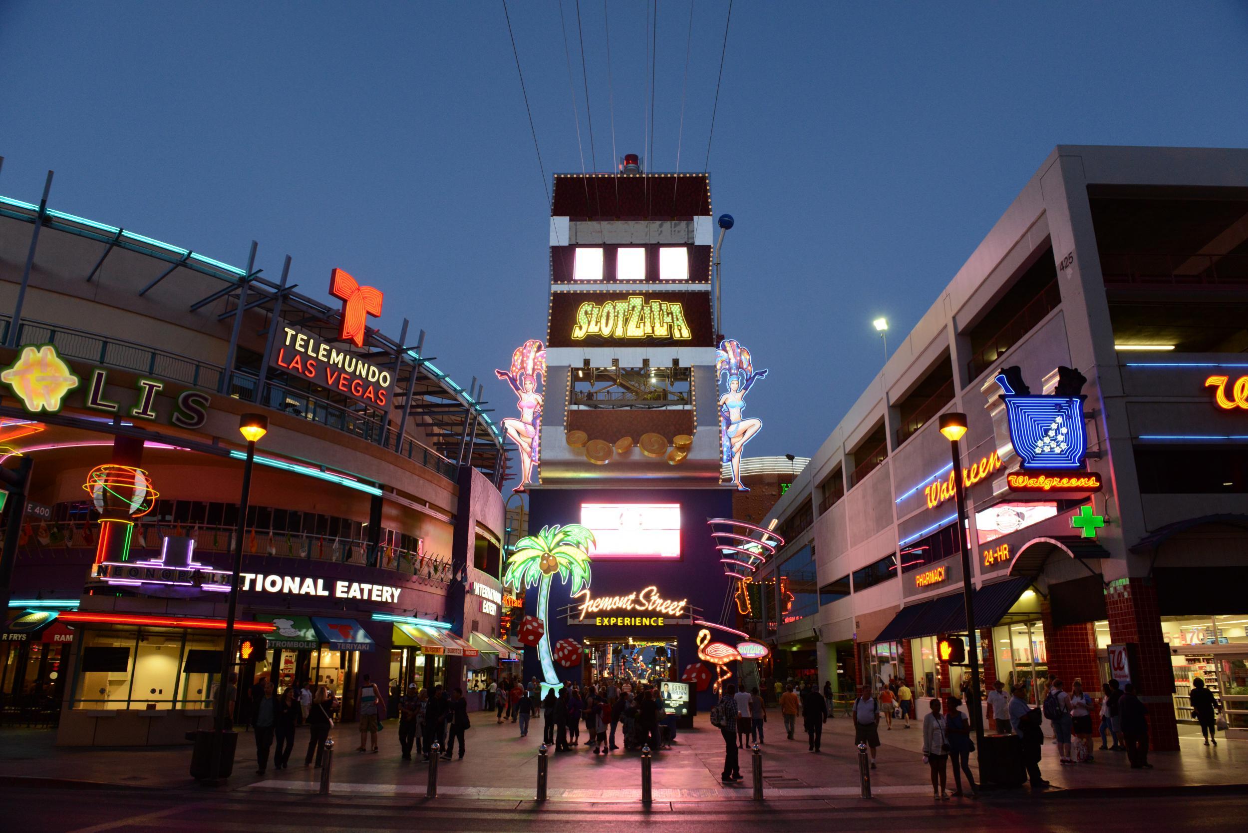 The SlotZilla zip line takes off from a giant slot machine – obviously