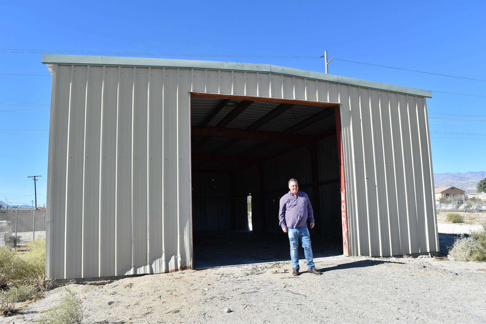 Jason Elsasser stands outside the barn he intends to turn into Southern California's first stand-alone cannabis extraction facility (Tim Walker)