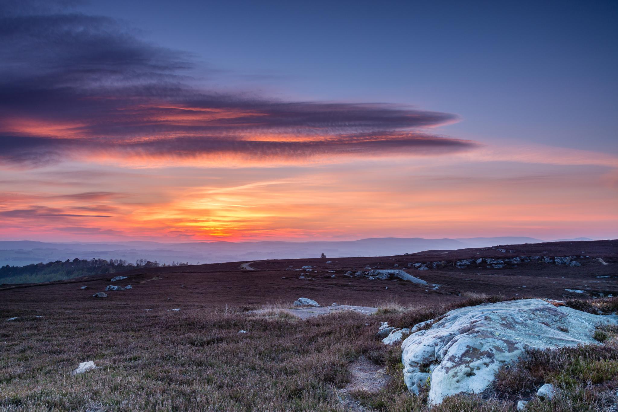 Sunset over the Cheviot Hills