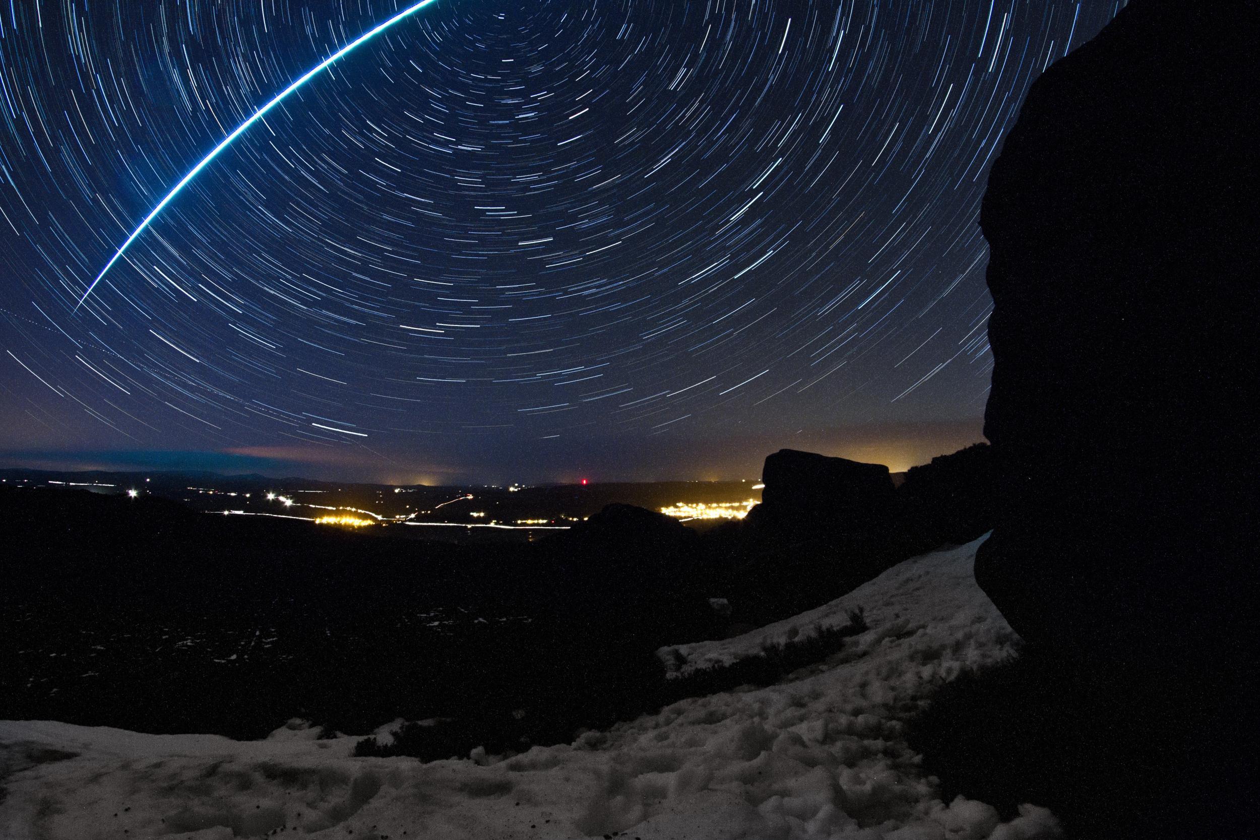 A shooting star at Simonside