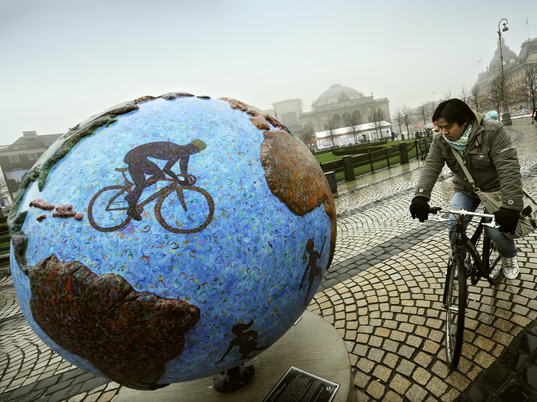 A cyclist in Copenhagen in 2009. The city council now say 41 per cent of journeys are taken by bike