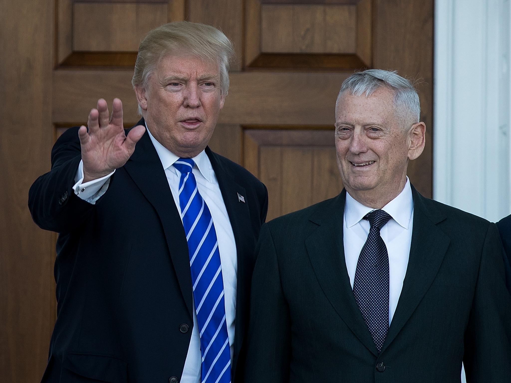 Donald Trump (left) has appointed General James Mattis (right) as Defence Secretary