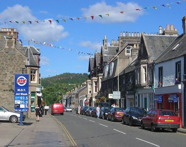 Comrie village, near to Cultybraggan camp where Mr Steinmeyer was held