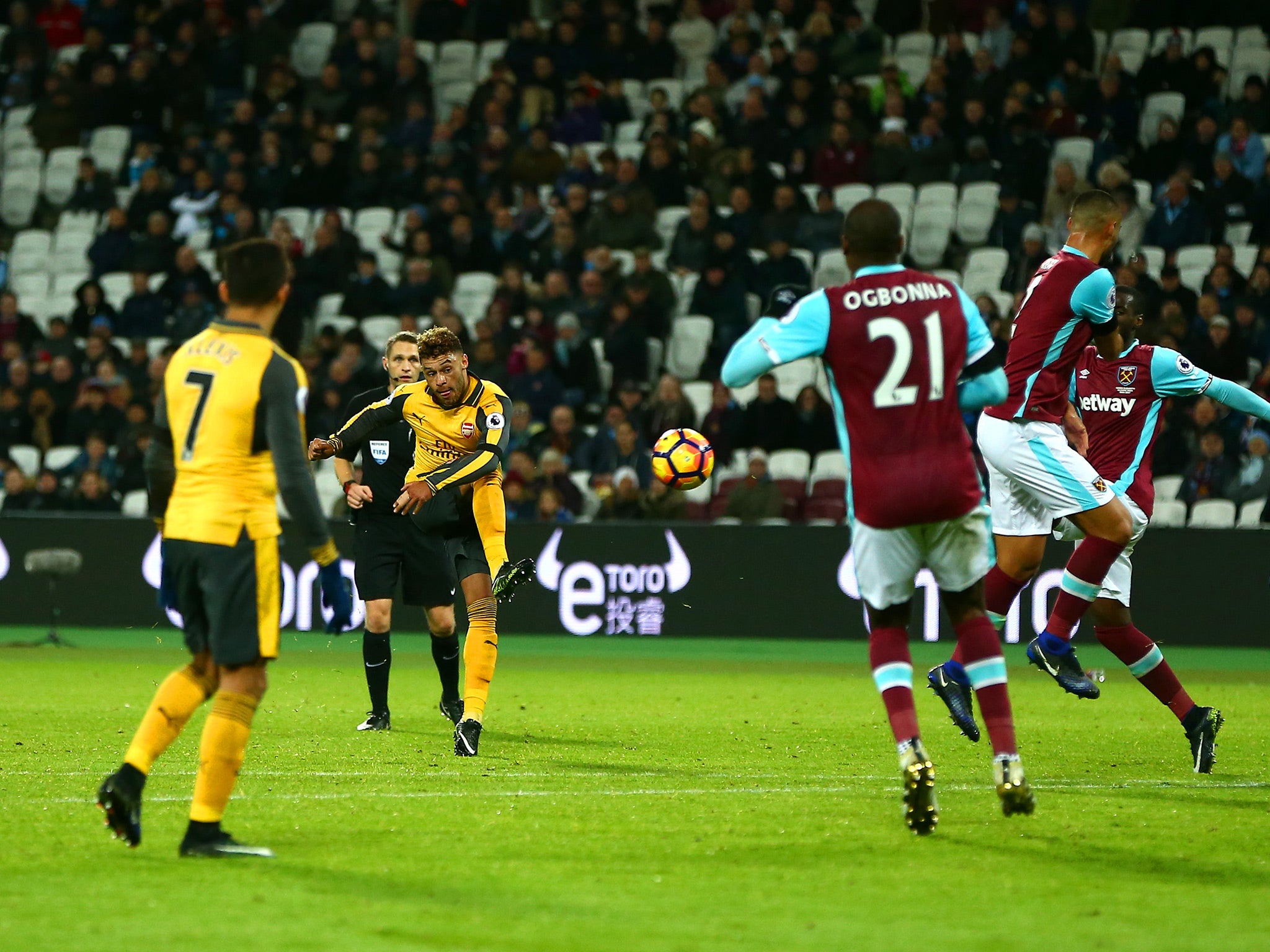 Oxlade-Chamberlain registered his name on the score sheet