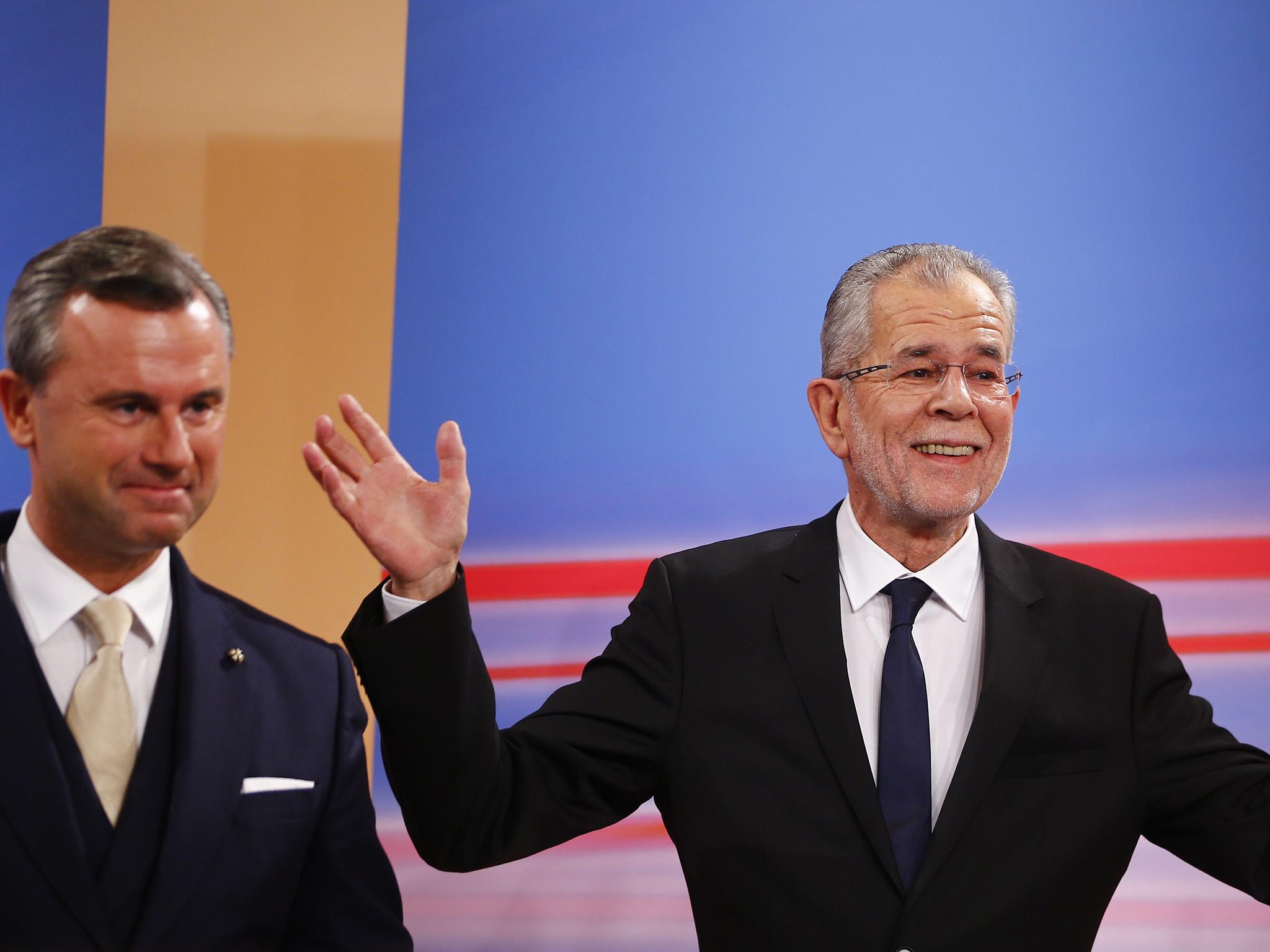 Norbert Hoffer (left) lost last night's election to Alexander Van der Bellen (right)