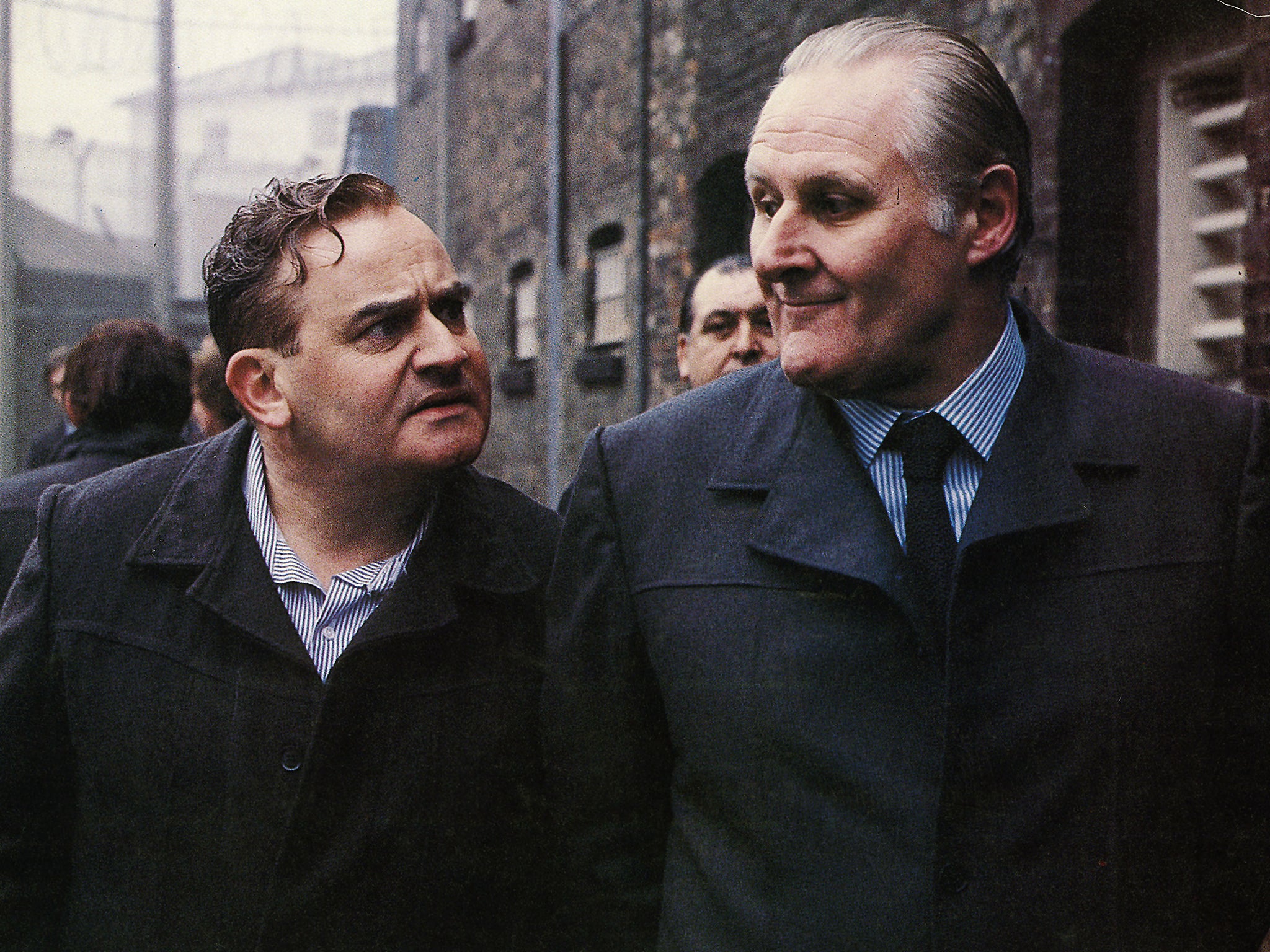 Ronnie Barker and Peter Vaughan in a scene from ‘Porridge’ in 1979