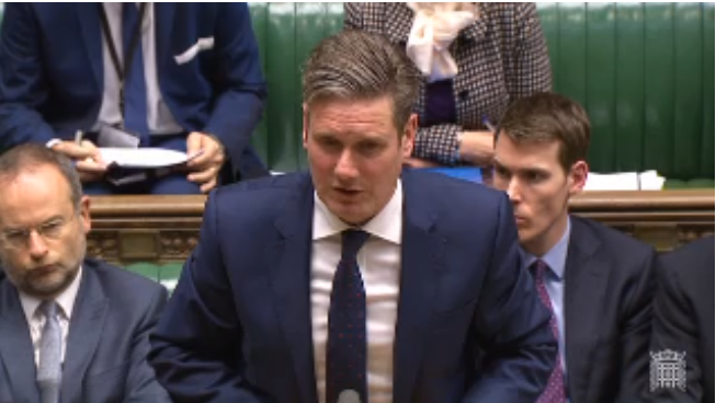 Keir Starmer, shadow Brexit Secretary, in this afternoon's debate